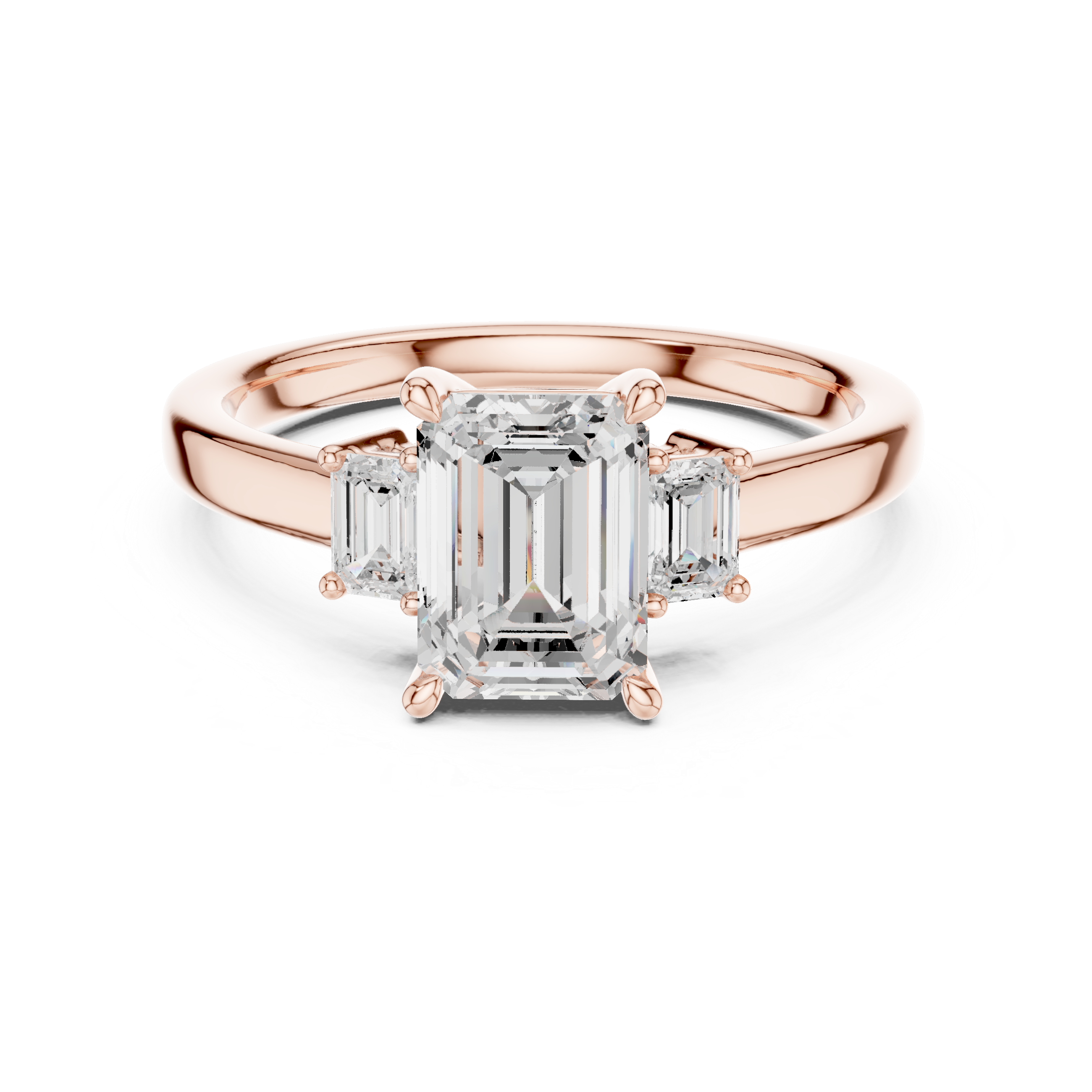 Emerald Engagement Trilogy Ring
