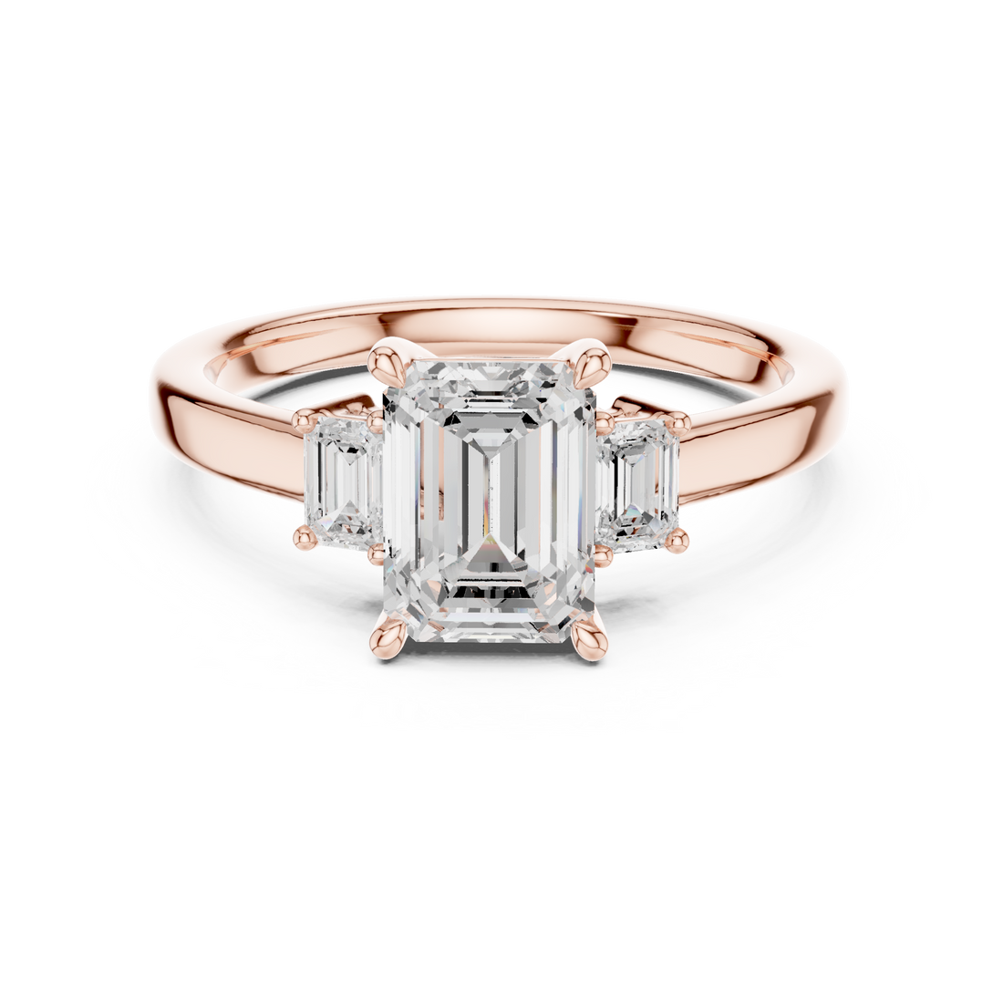 Emerald Engagement Trilogy Ring