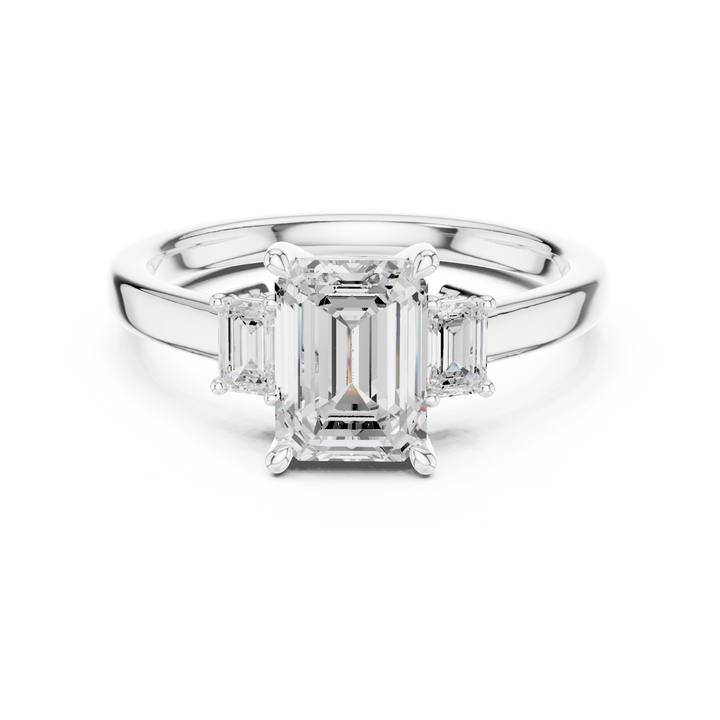 Emerald Engagement Trilogy Ring