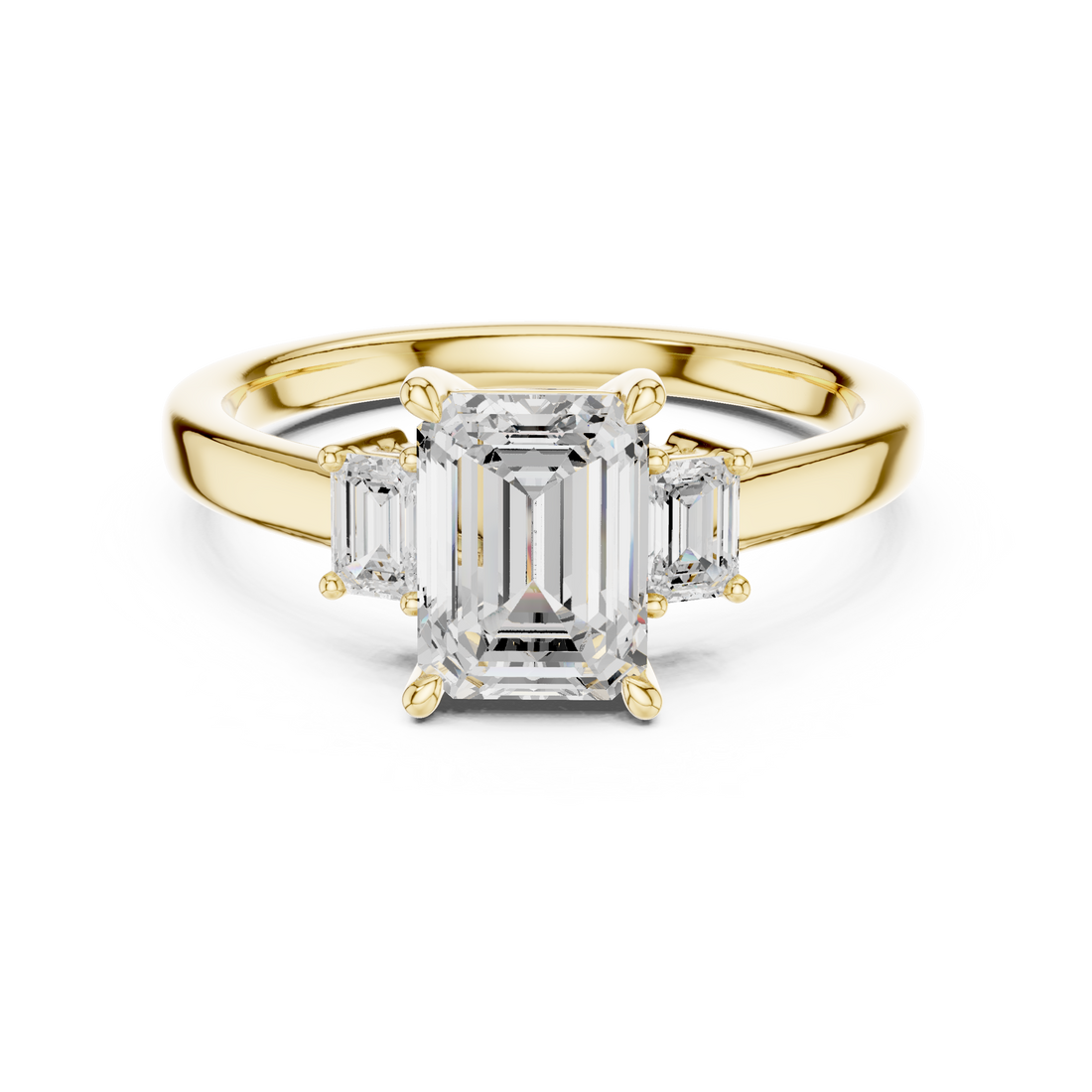 Emerald Engagement Trilogy Ring