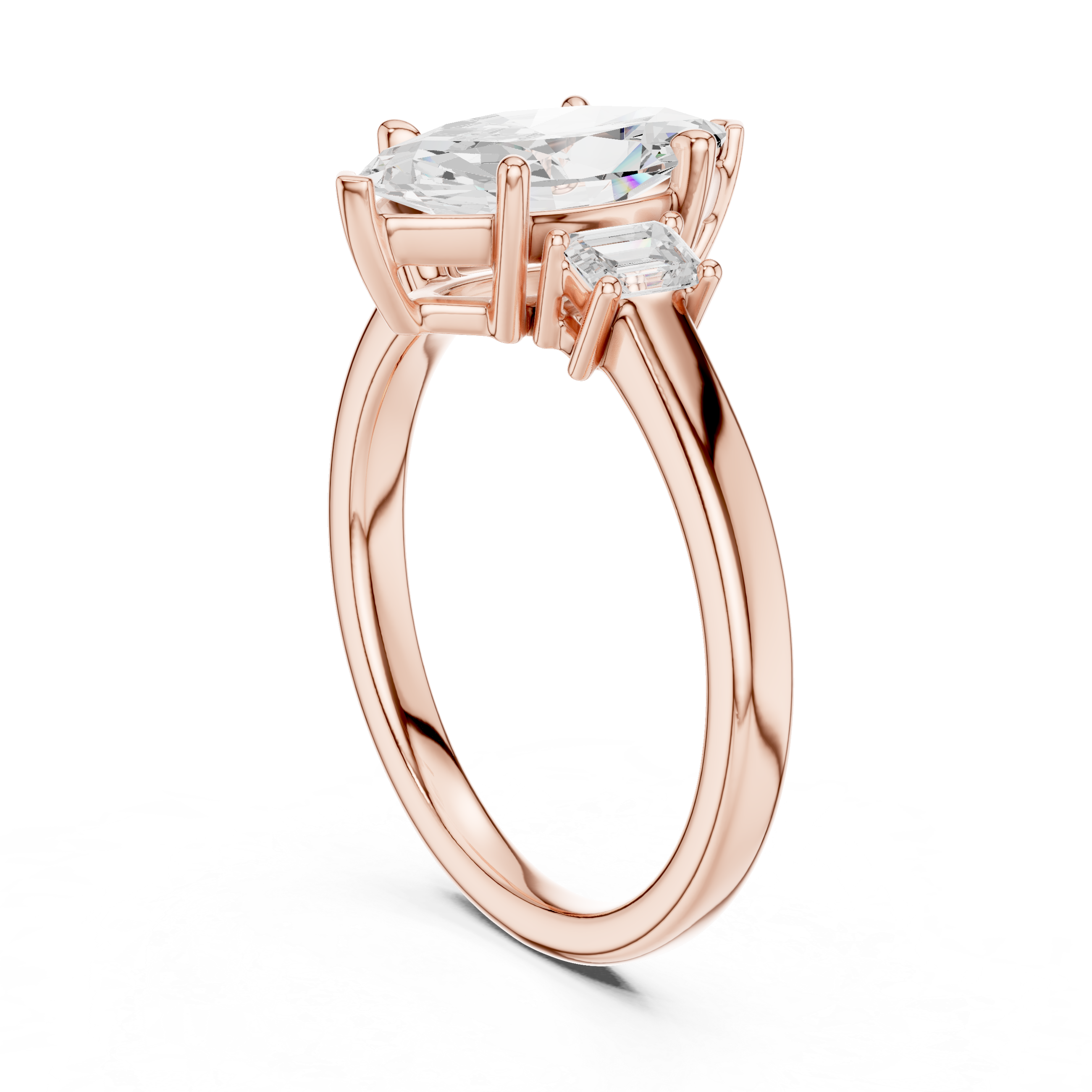 Marquise Engagement Trilogy Ring