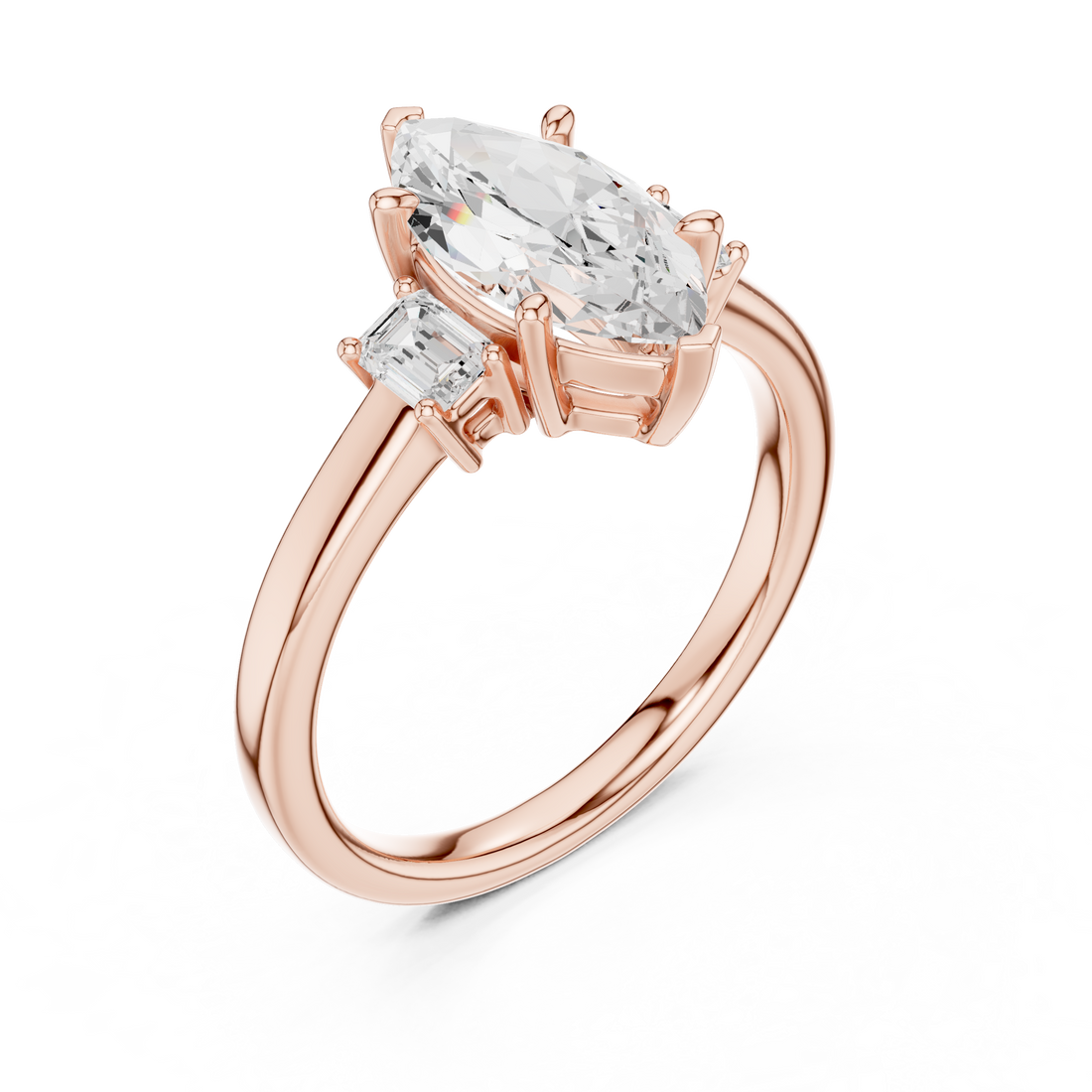 Marquise Engagement Trilogy Ring