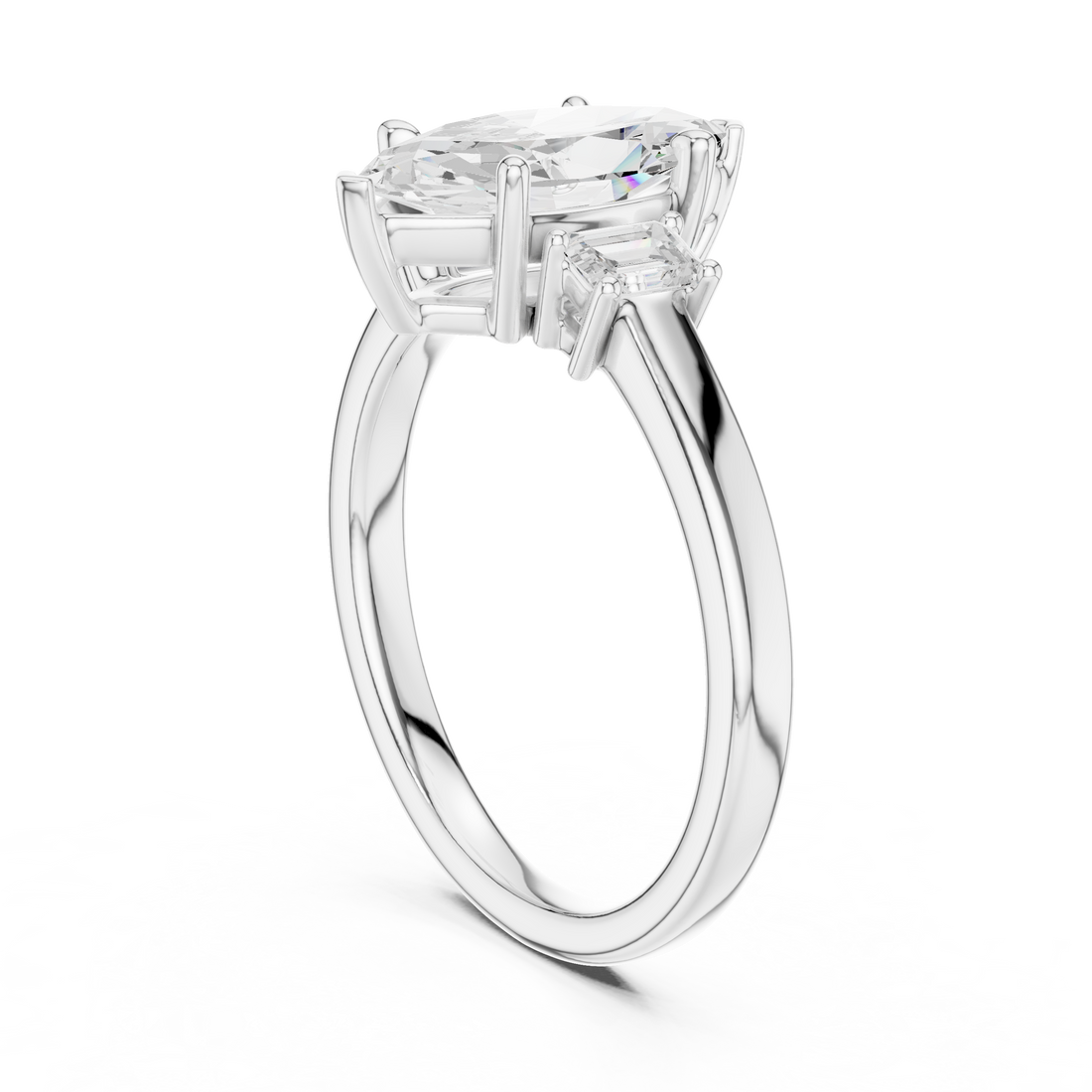 Marquise Engagement Trilogy Ring