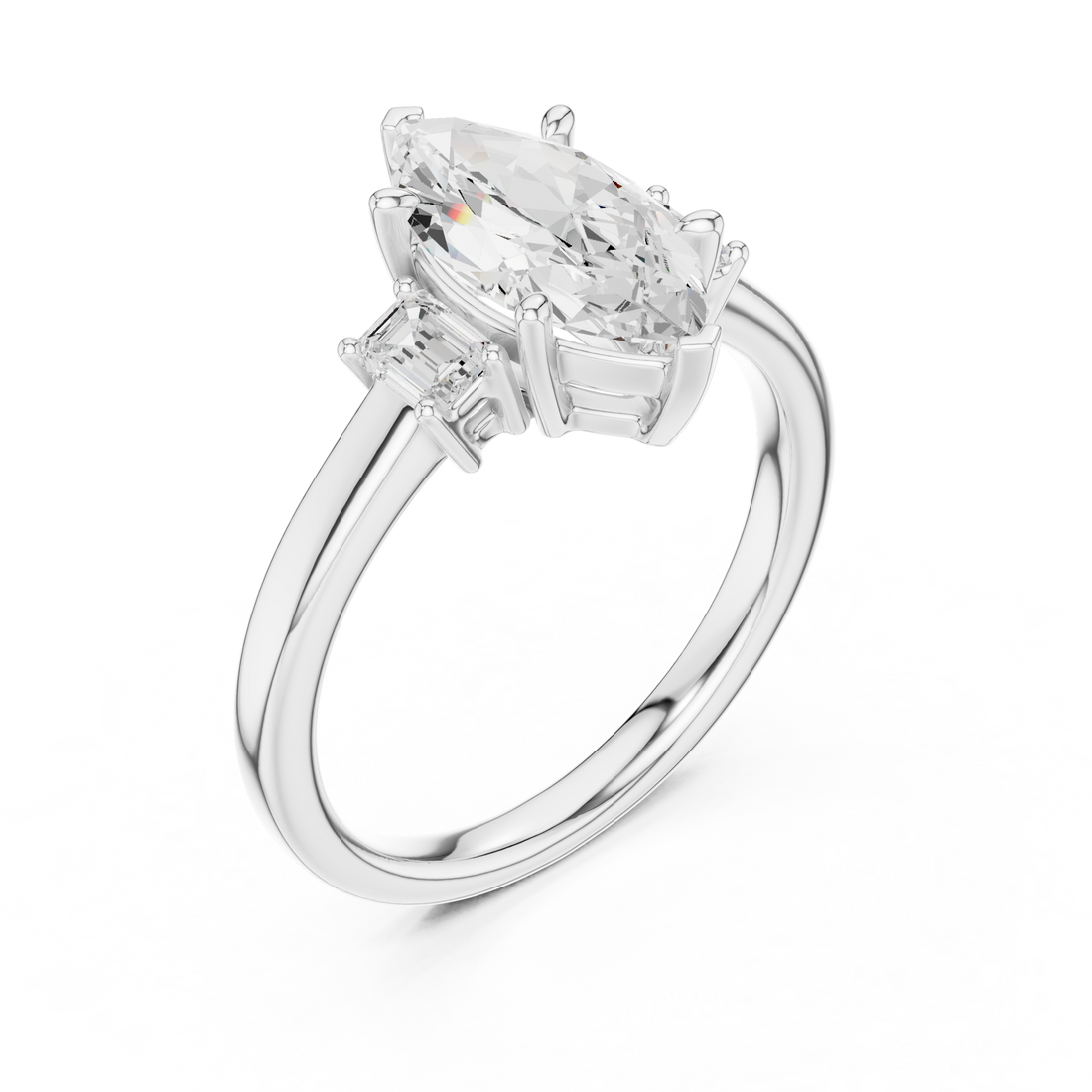 Marquise Engagement Trilogy Ring