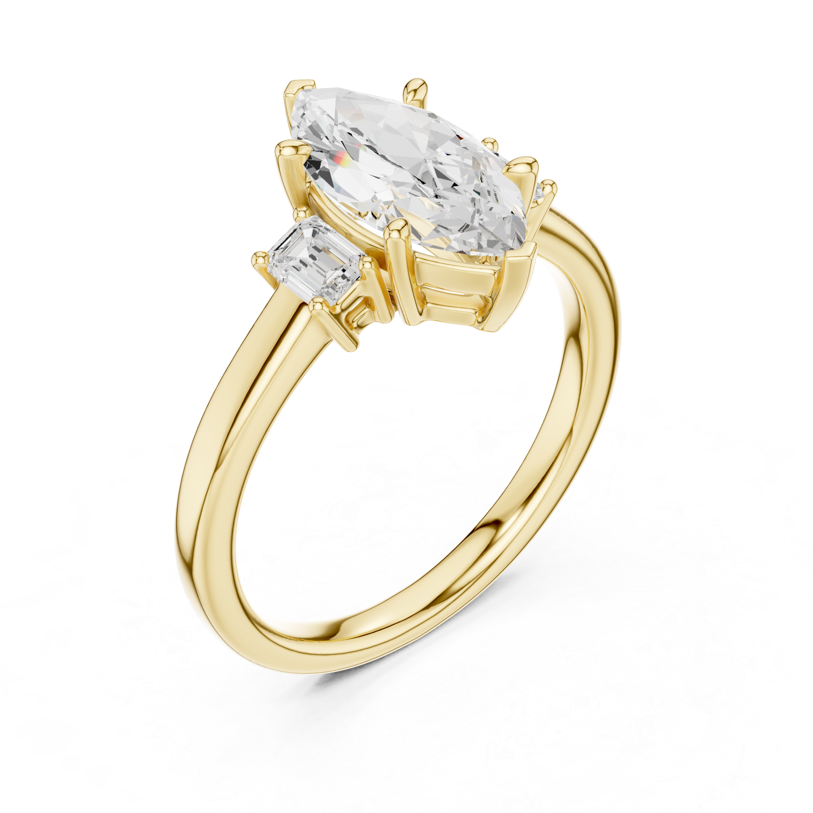 Marquise Engagement Trilogy Ring