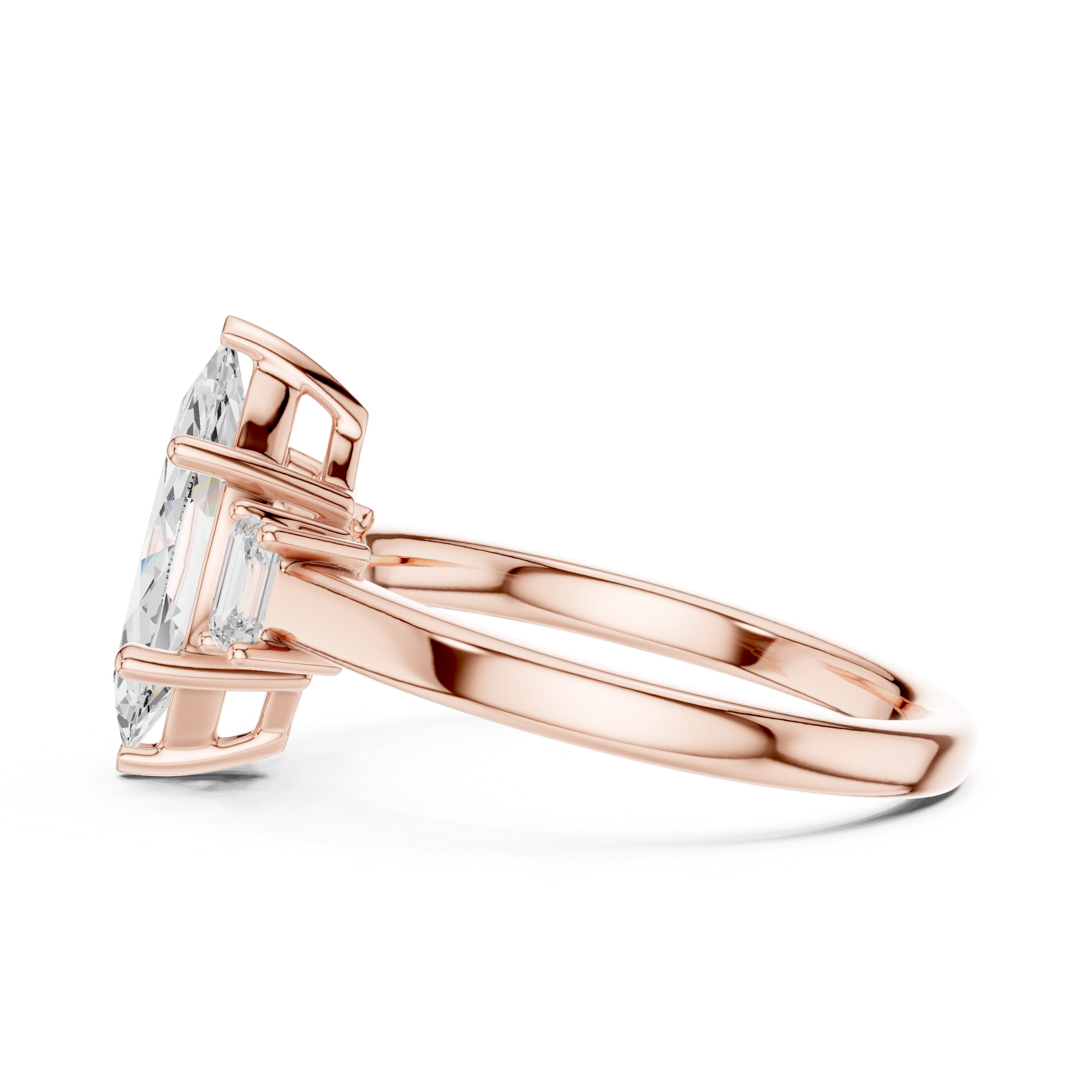 Marquise Engagement Trilogy Ring