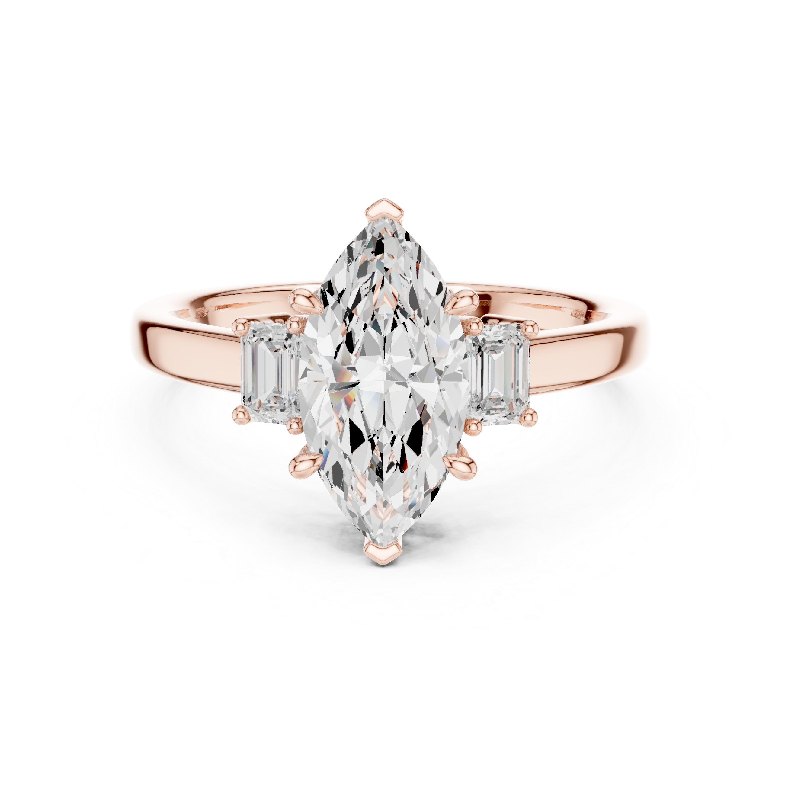 Marquise Engagement Trilogy Ring
