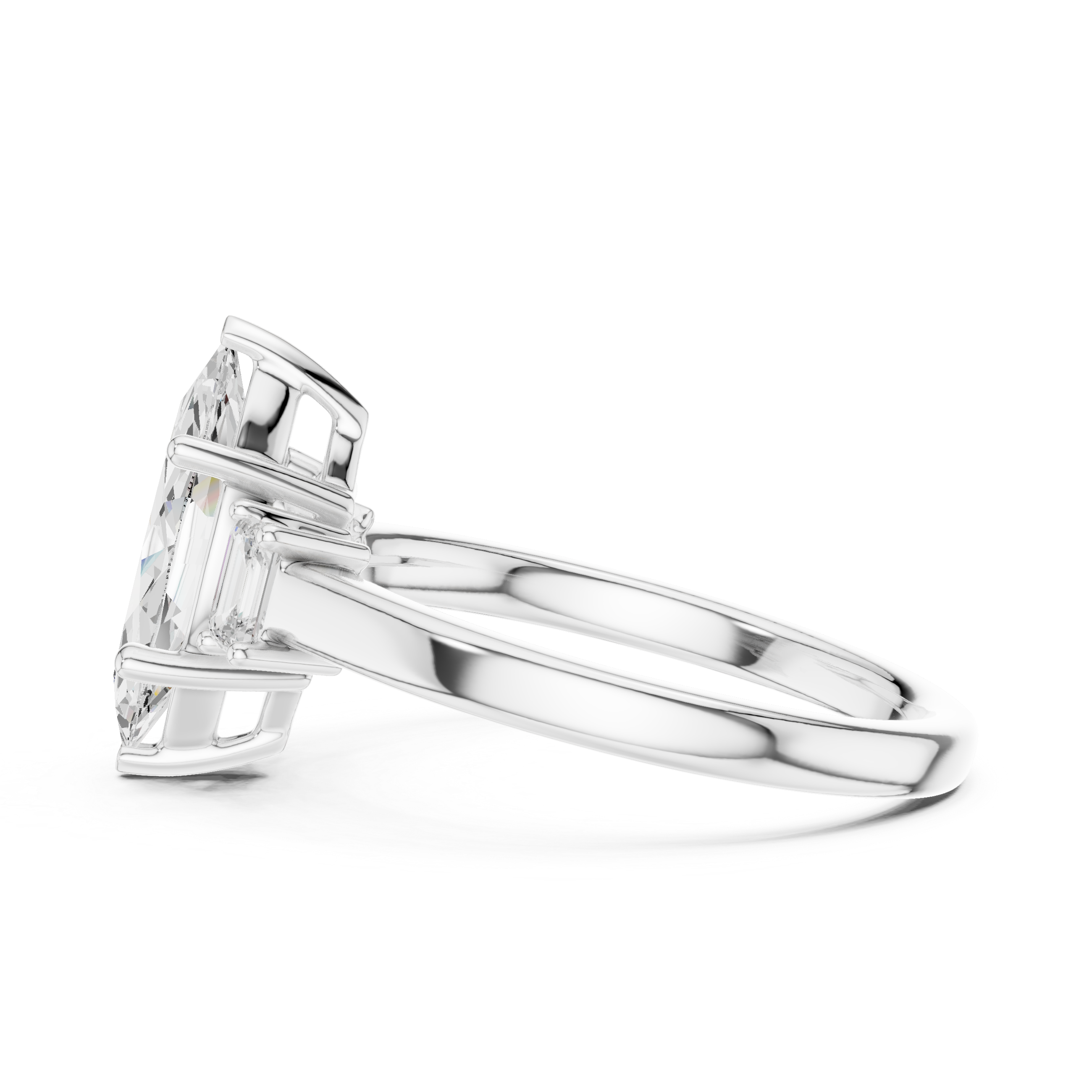 Marquise Engagement Trilogy Ring