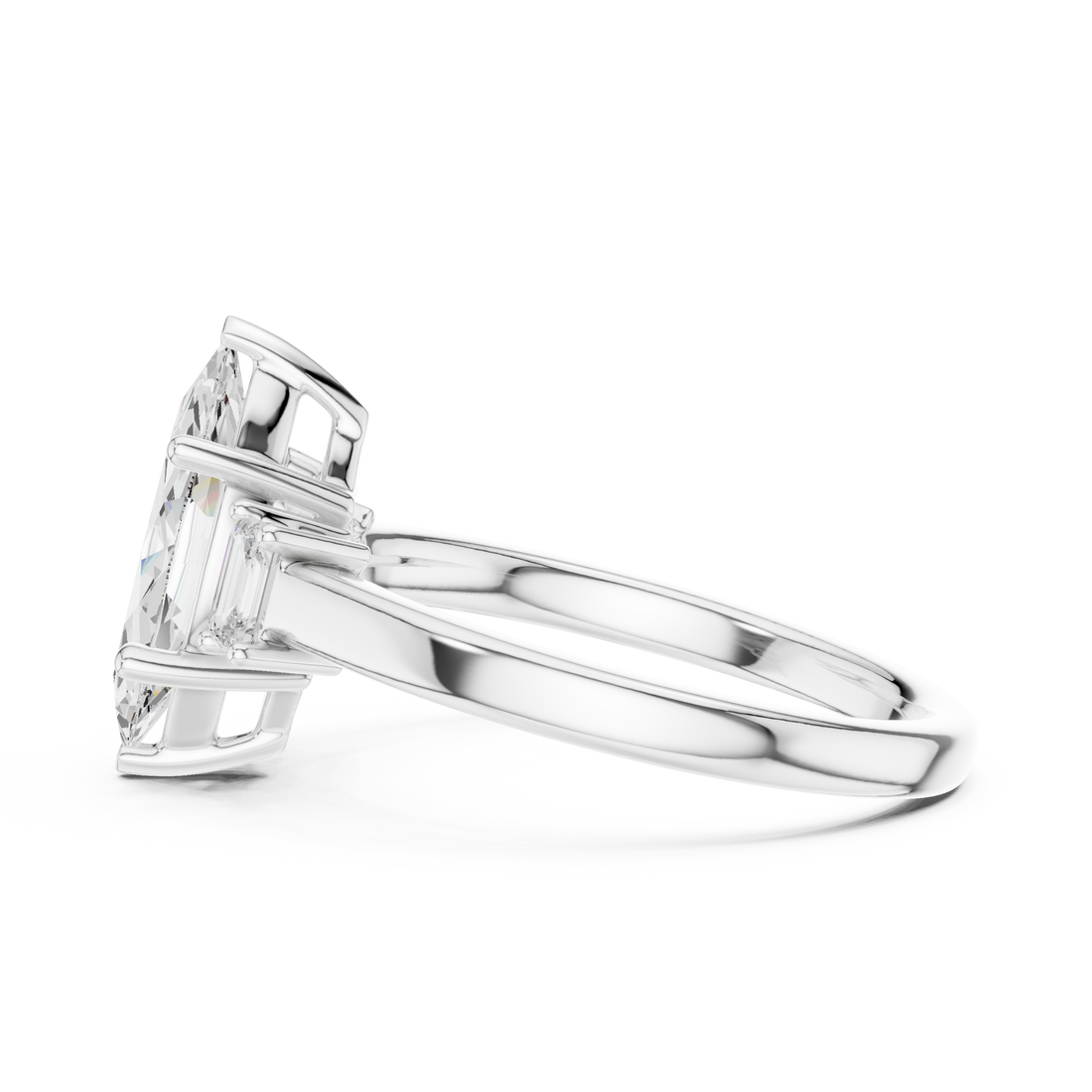 Marquise Engagement Trilogy Ring