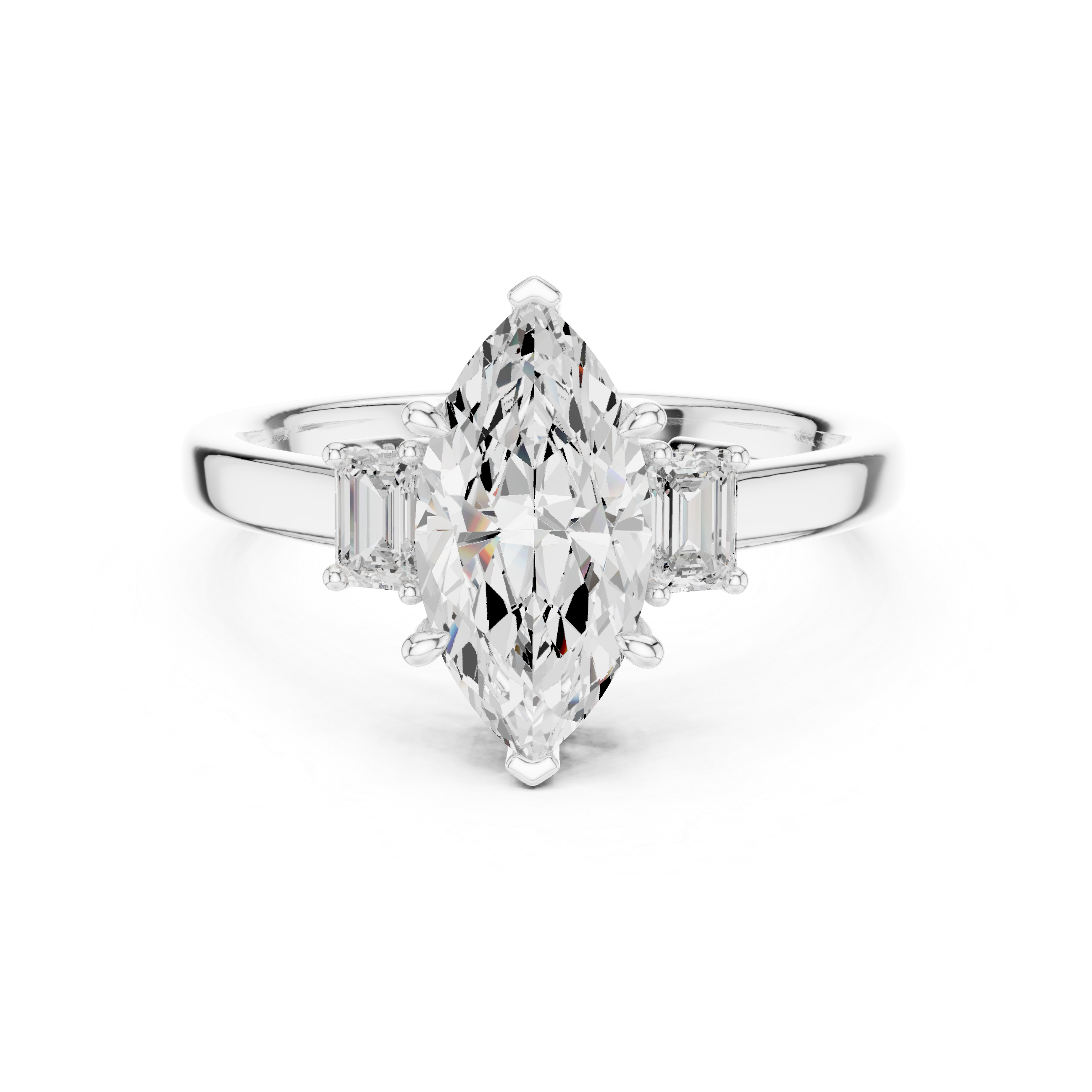 Marquise Engagement Trilogy Ring