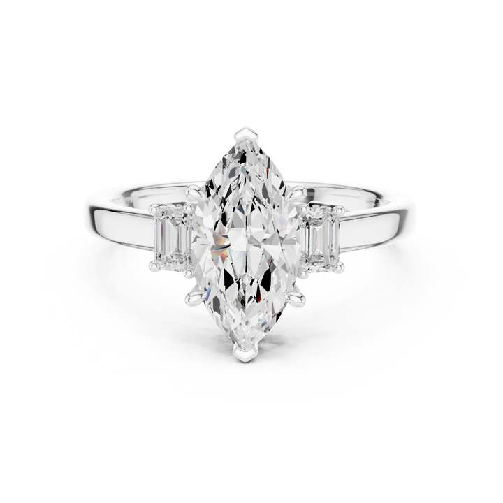 Marquise Engagement Trilogy Ring