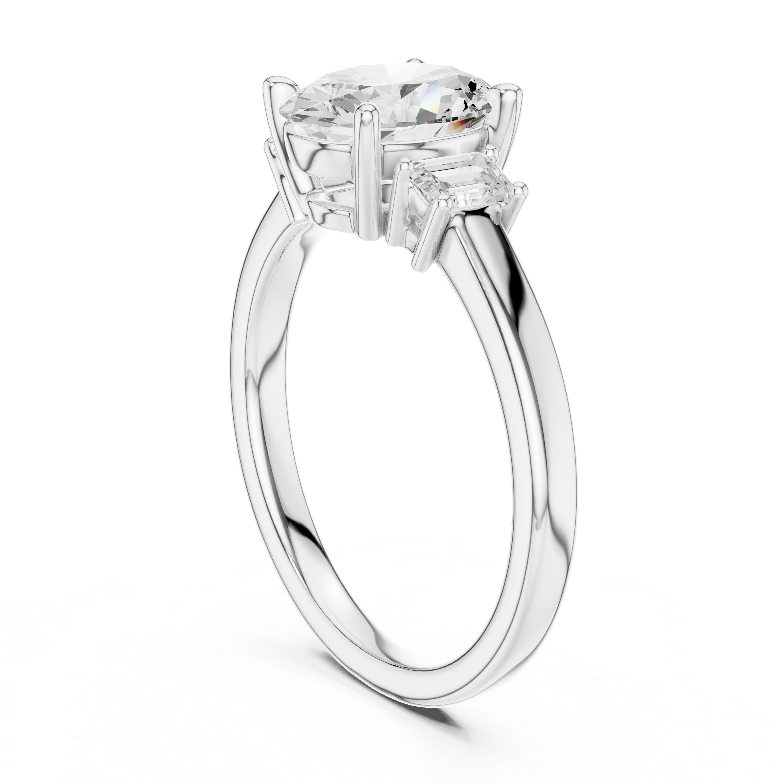 Oval Engagement Trilogy Ring