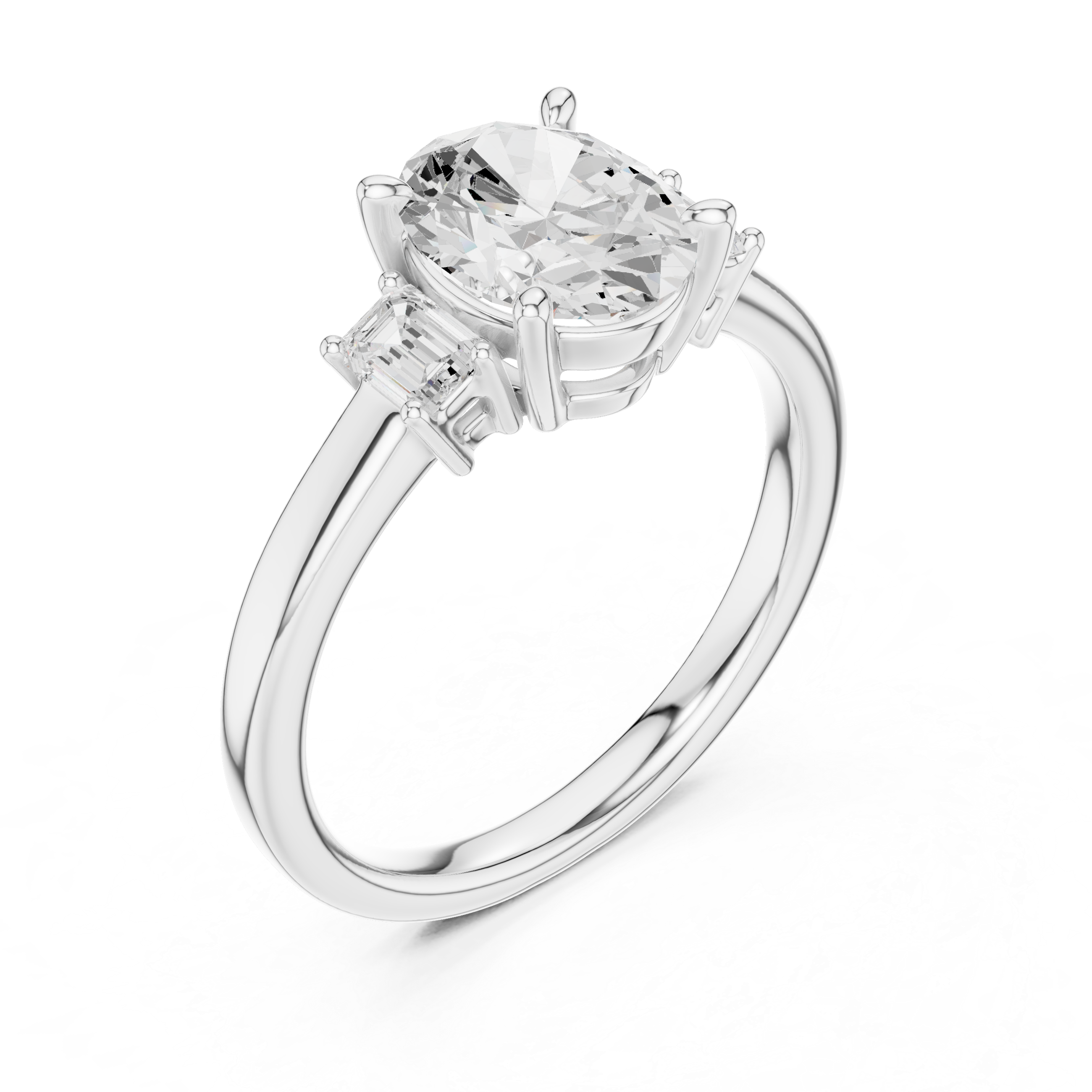 Oval Engagement Trilogy Ring