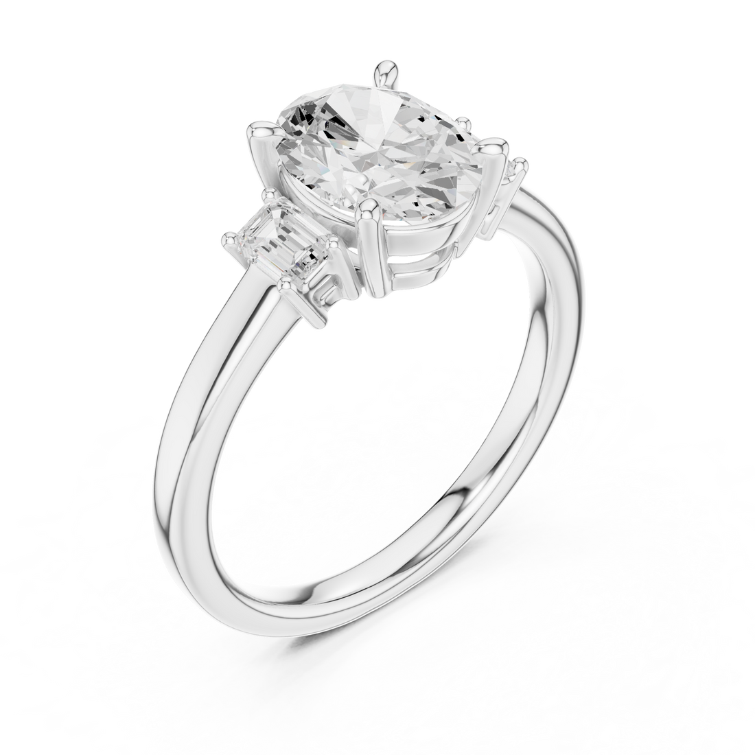 Oval Engagement Trilogy Ring