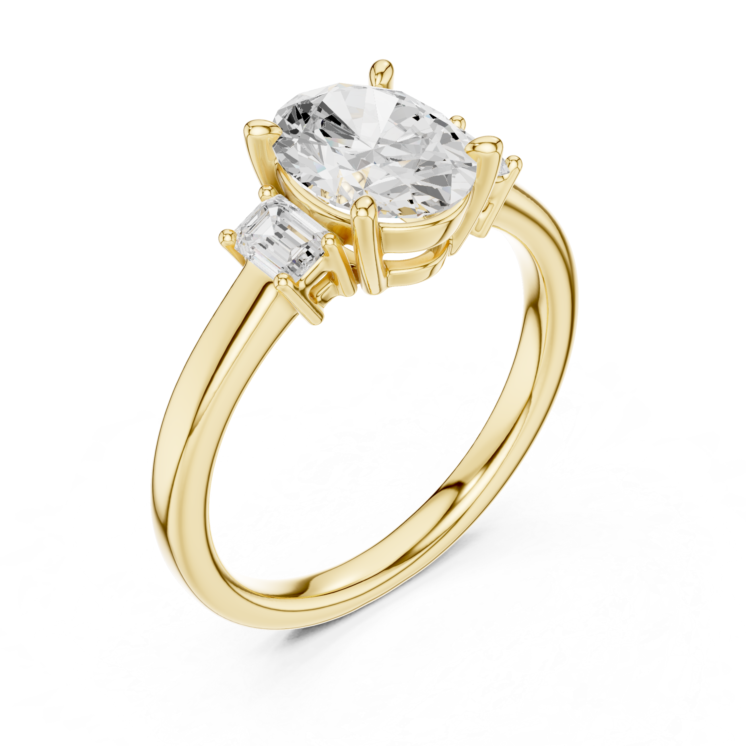 Oval Engagement Trilogy Ring
