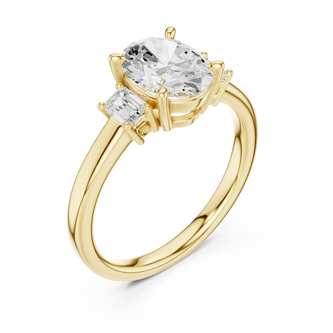 Oval Engagement Trilogy Ring