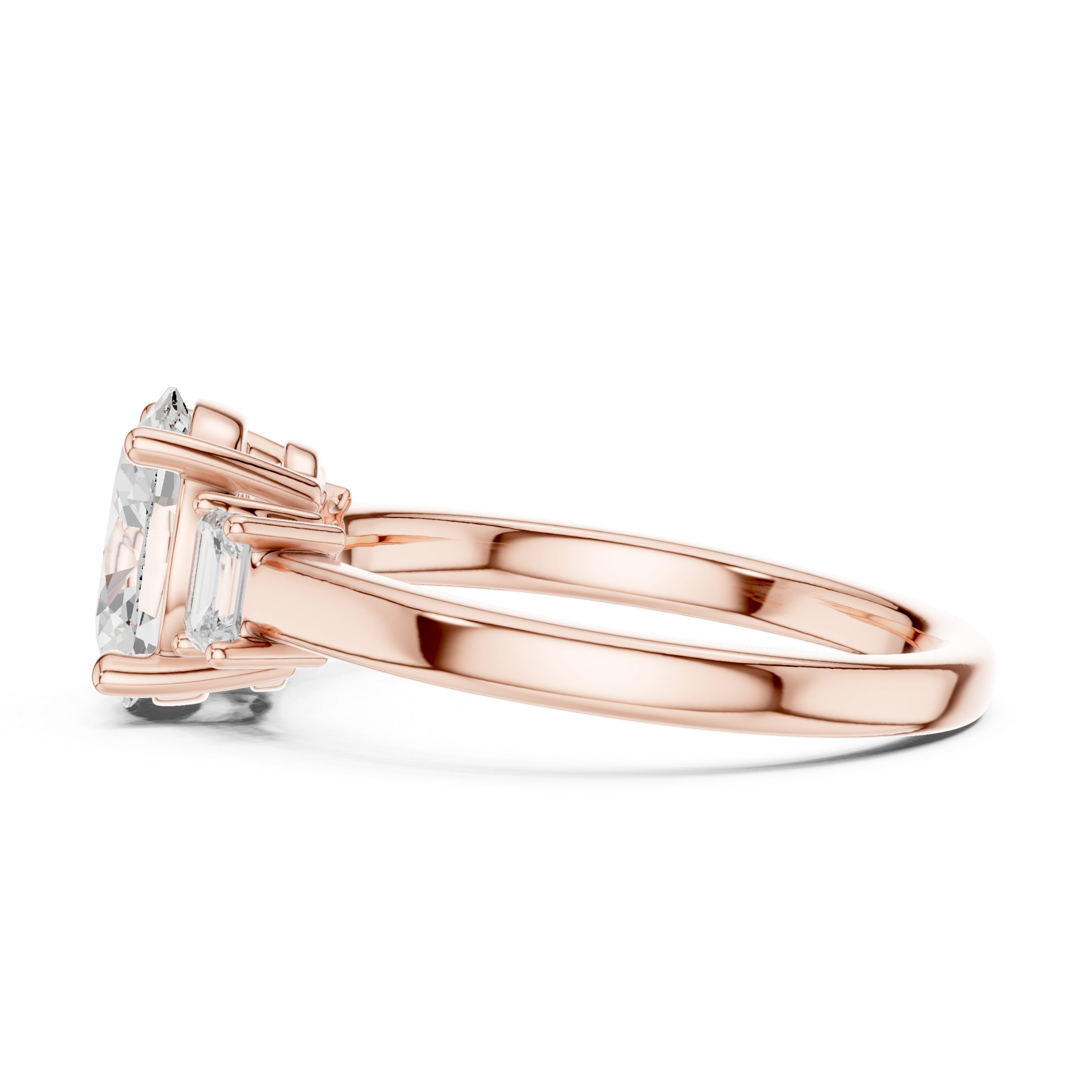 Oval Engagement Trilogy Ring