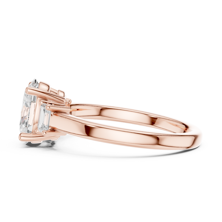Oval Engagement Trilogy Ring