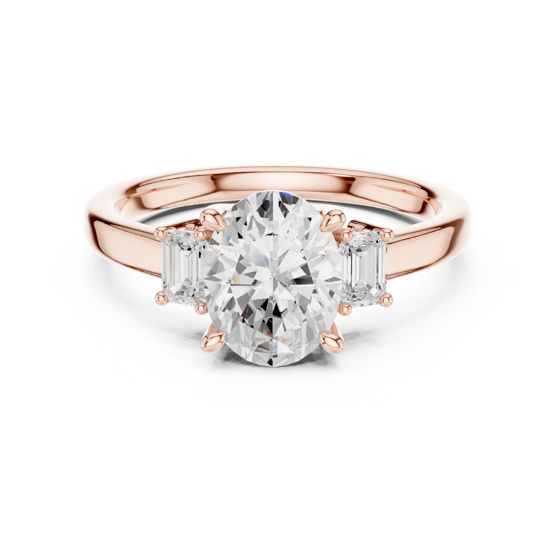 Oval Engagement Trilogy Ring