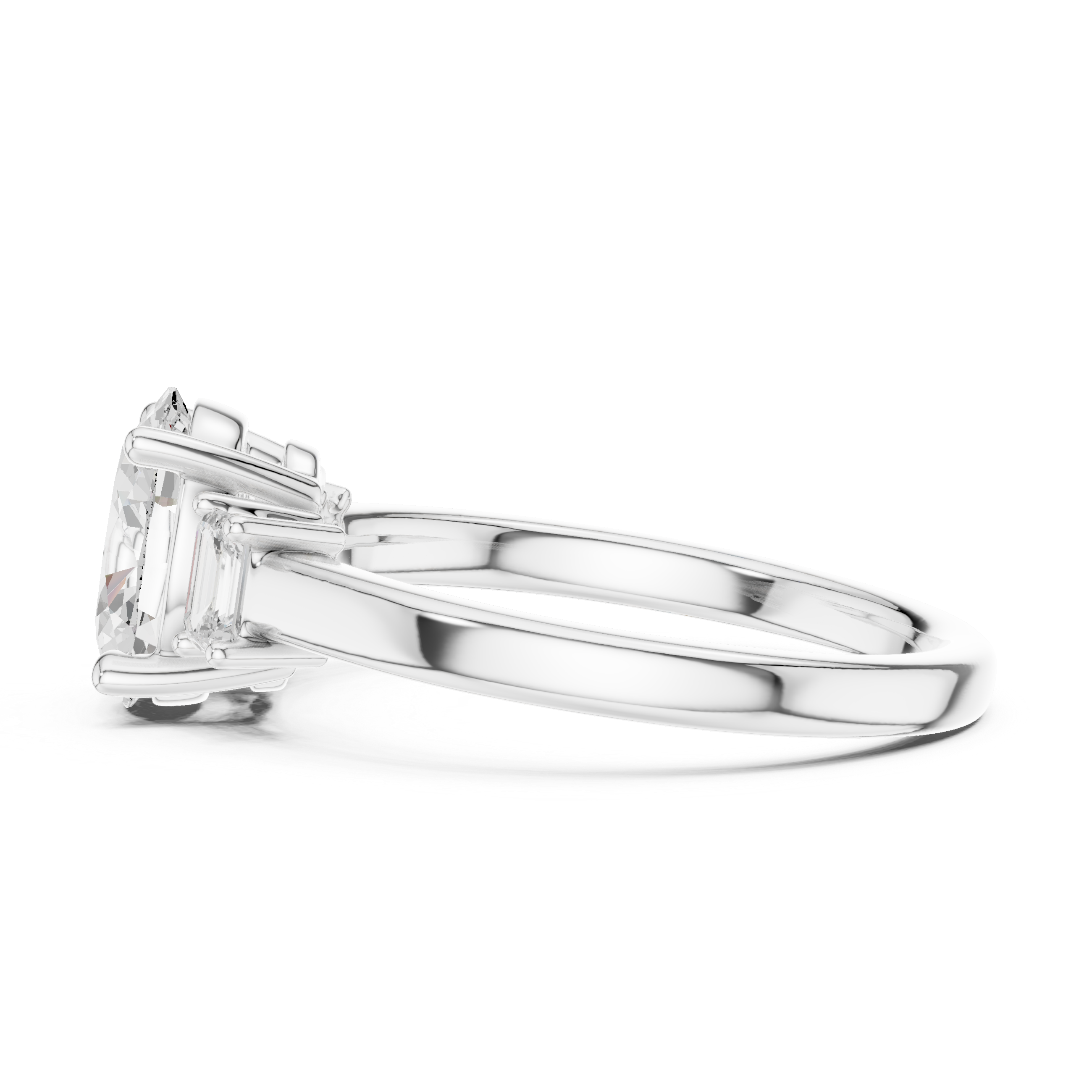 Oval Engagement Trilogy Ring