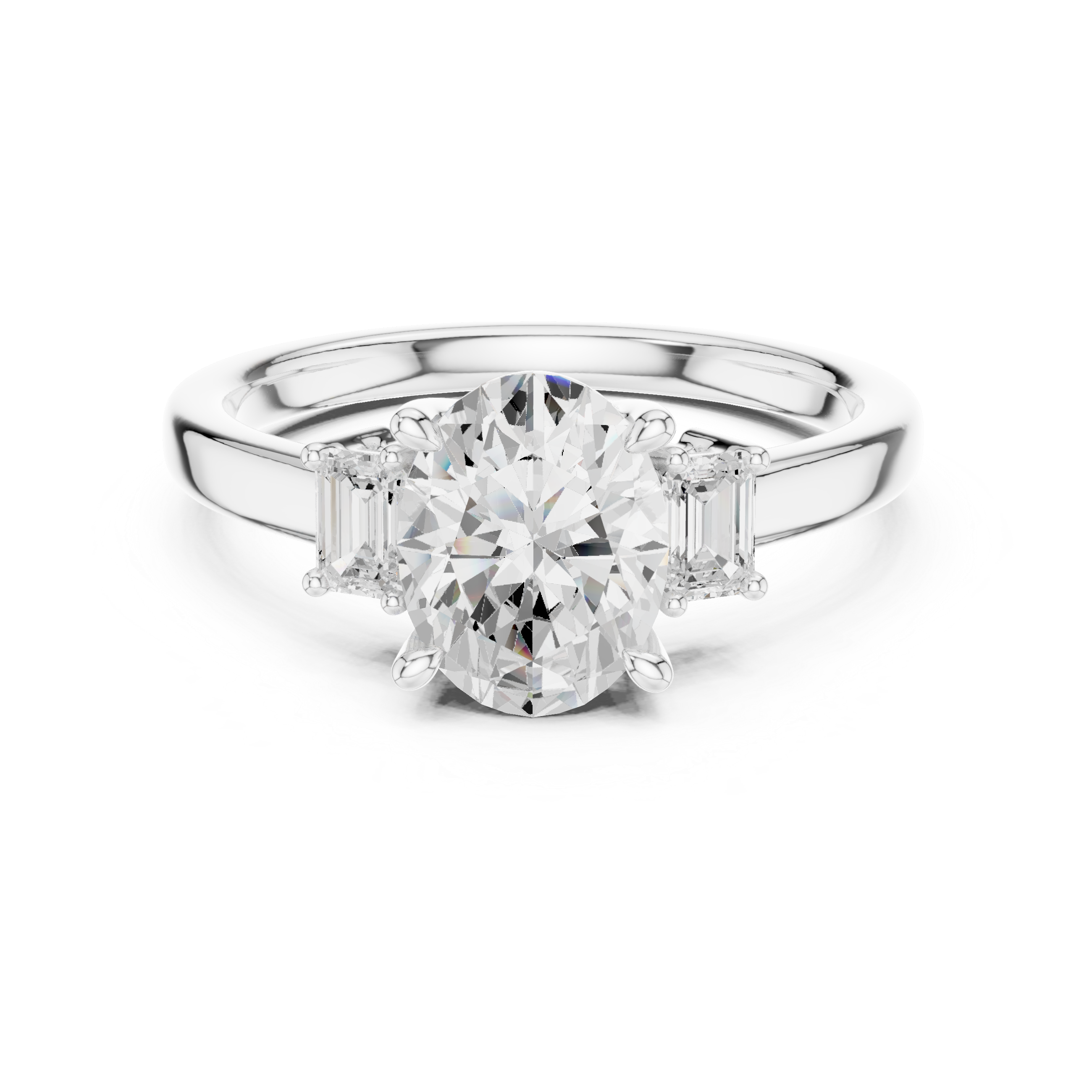 Oval Engagement Trilogy Ring
