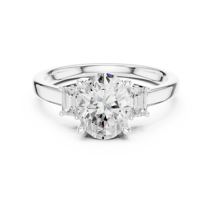 Oval Engagement Trilogy Ring