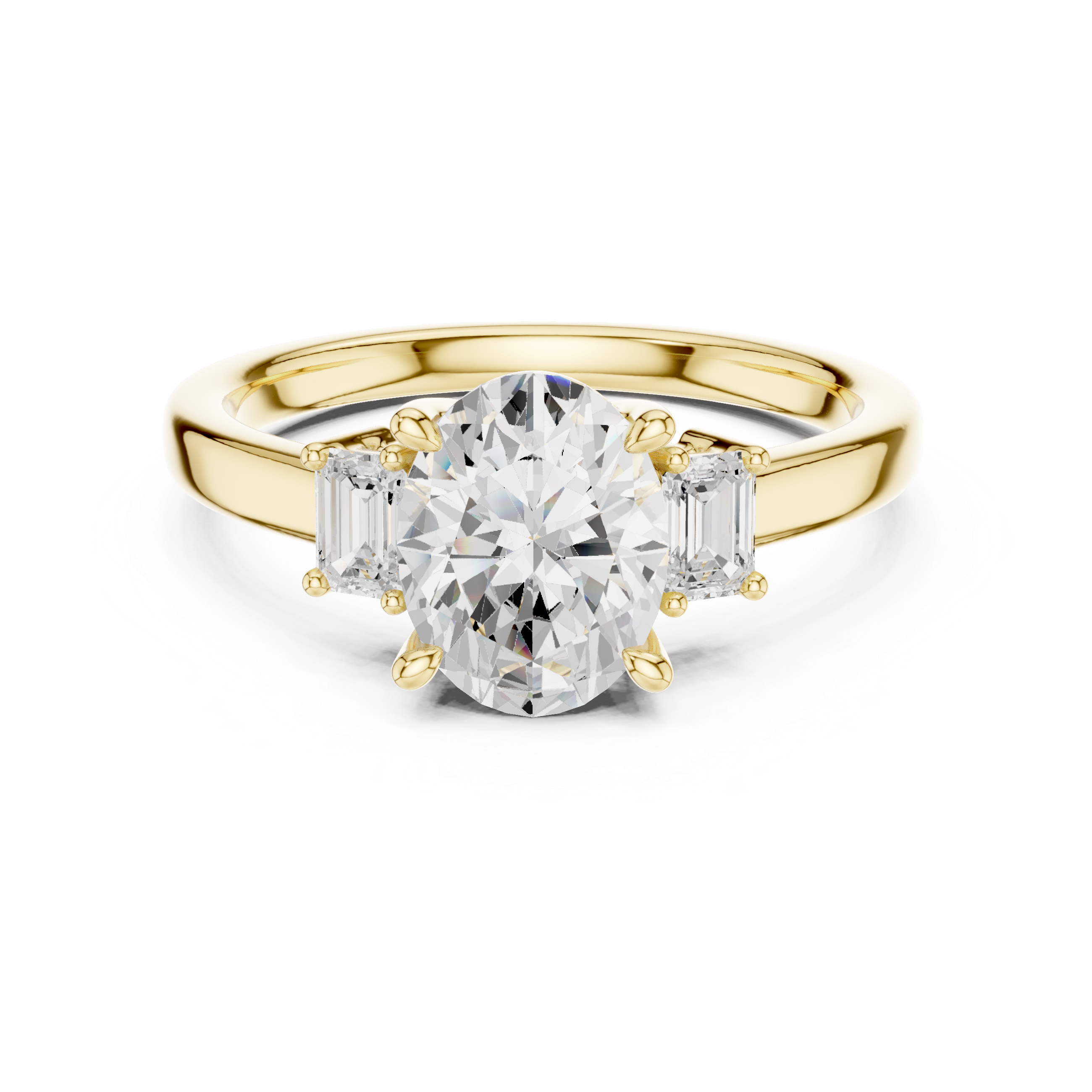 Oval Engagement Trilogy Ring