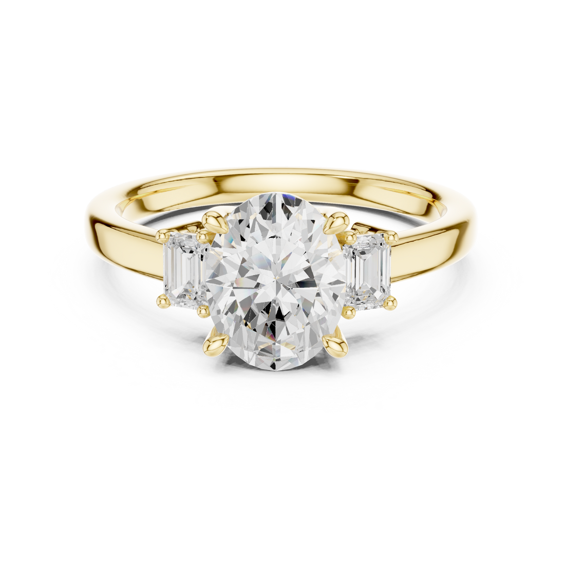 Oval Engagement Trilogy Ring