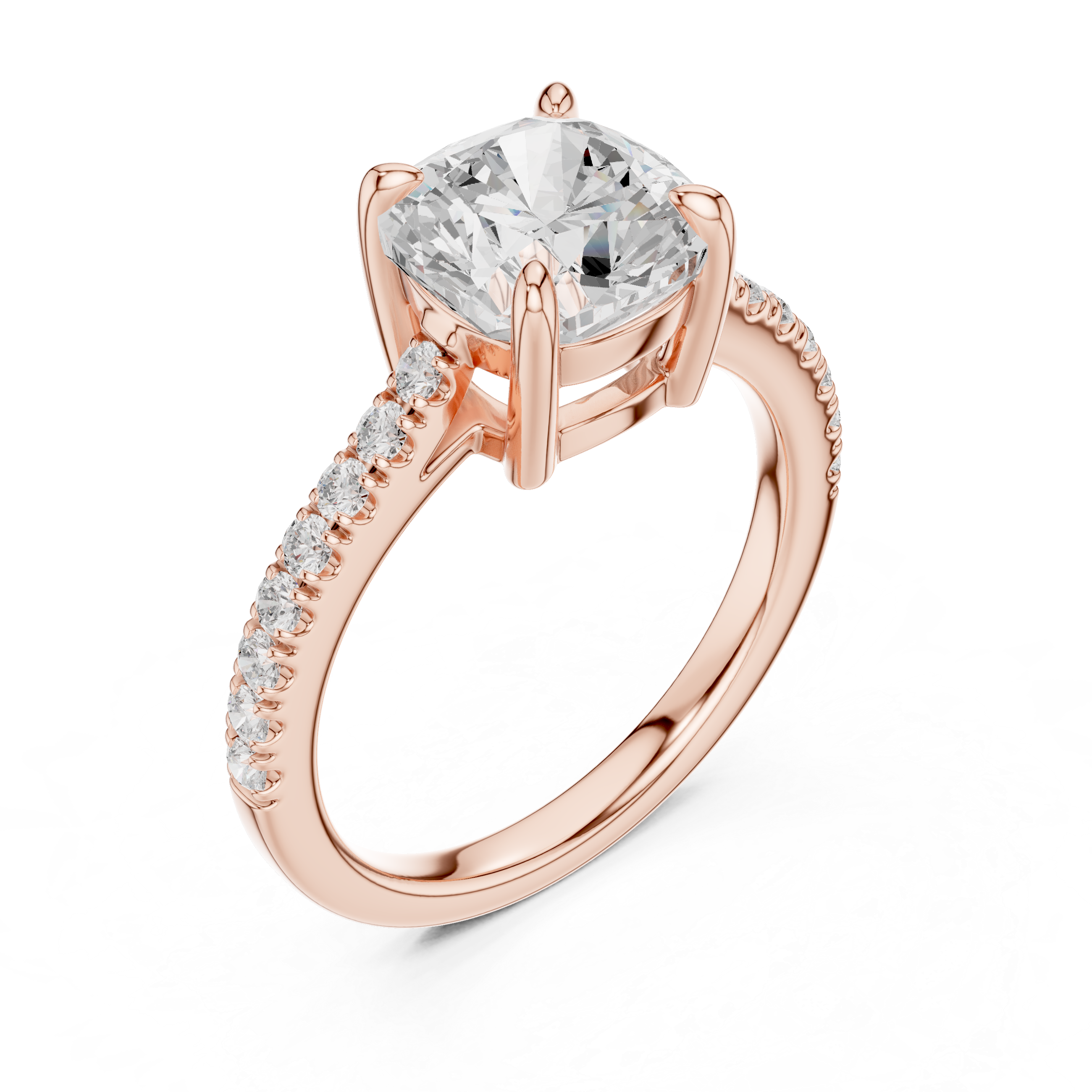 Cushion Engagement Pavé Ring
