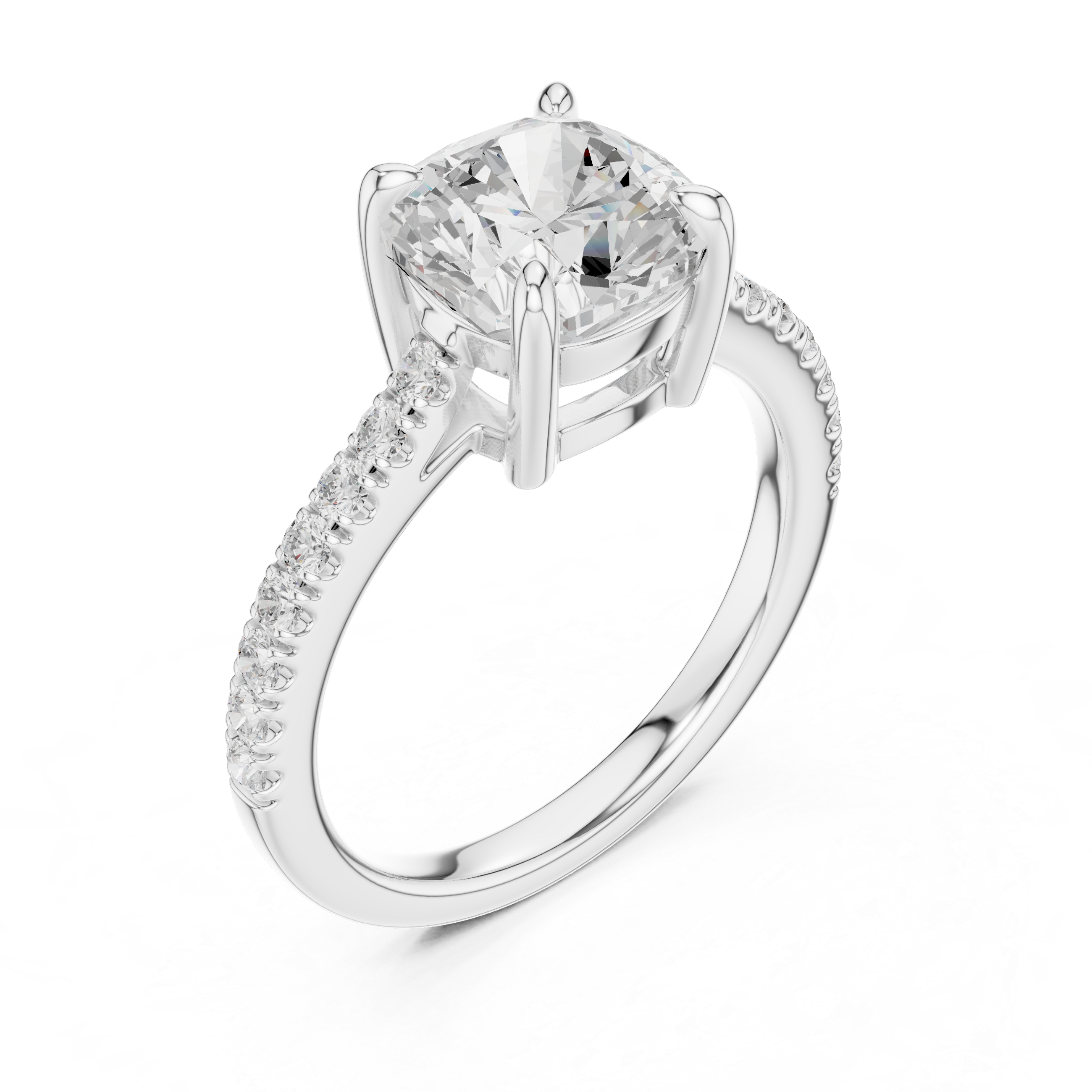 Cushion Engagement Pavé Ring