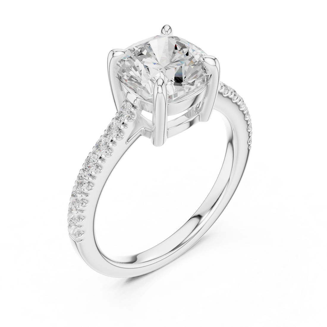 Cushion Engagement Pavé Ring
