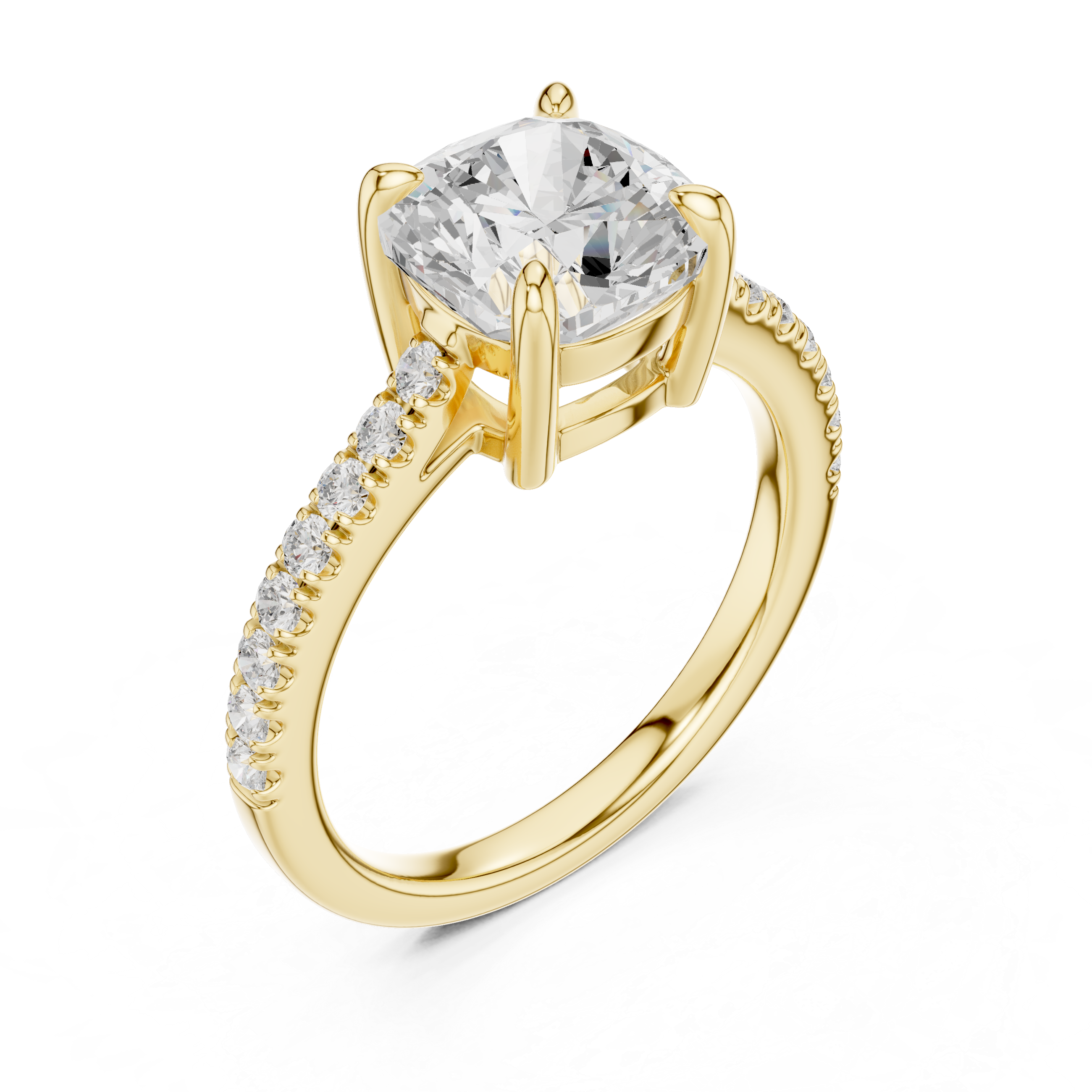 Cushion Engagement Pavé Ring