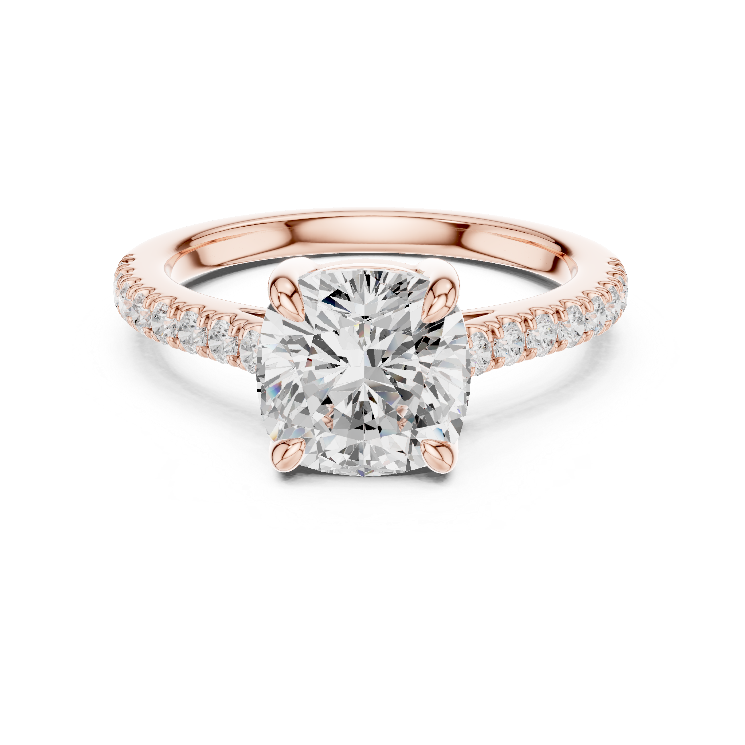 Cushion Engagement Pavé Ring