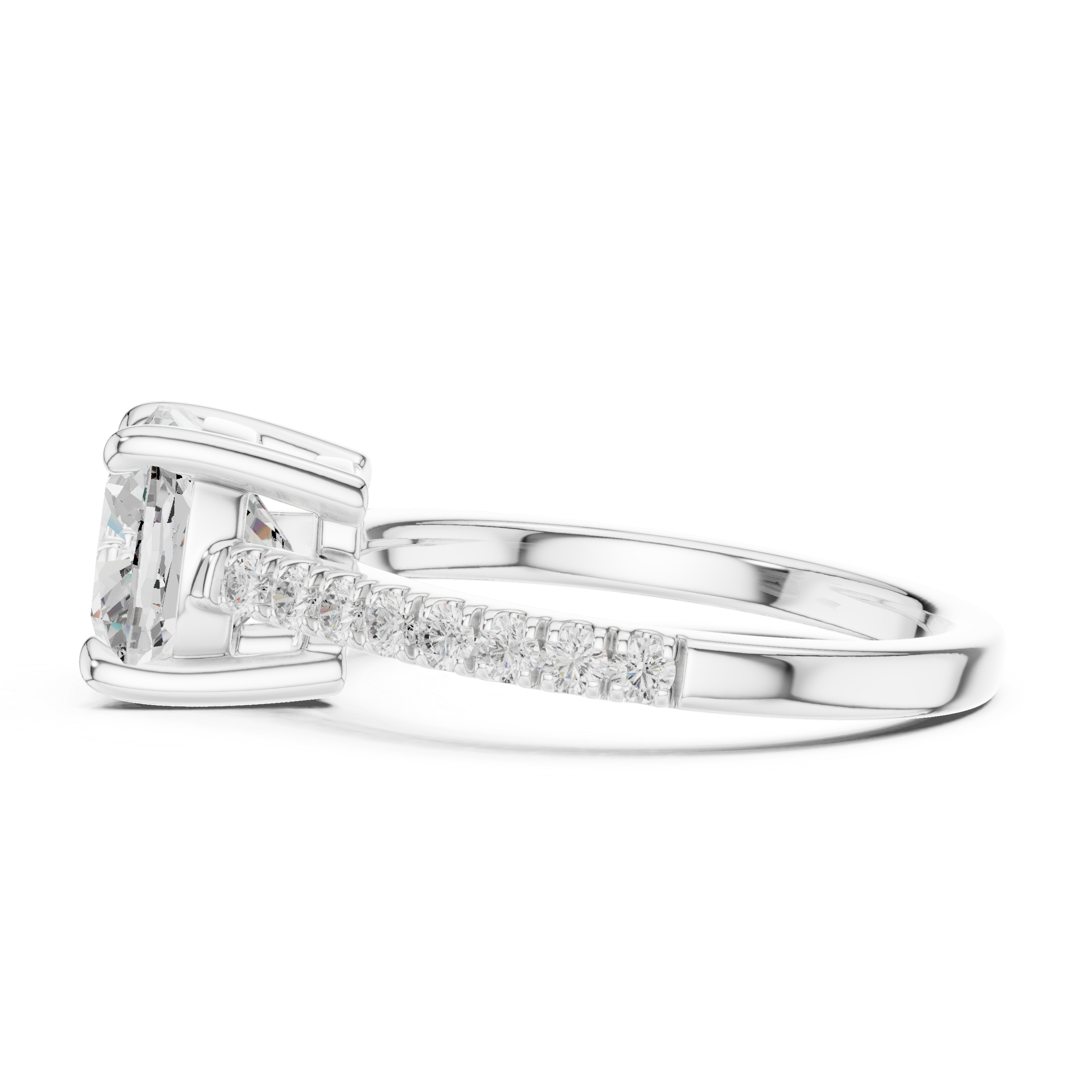 Cushion Engagement Pavé Ring