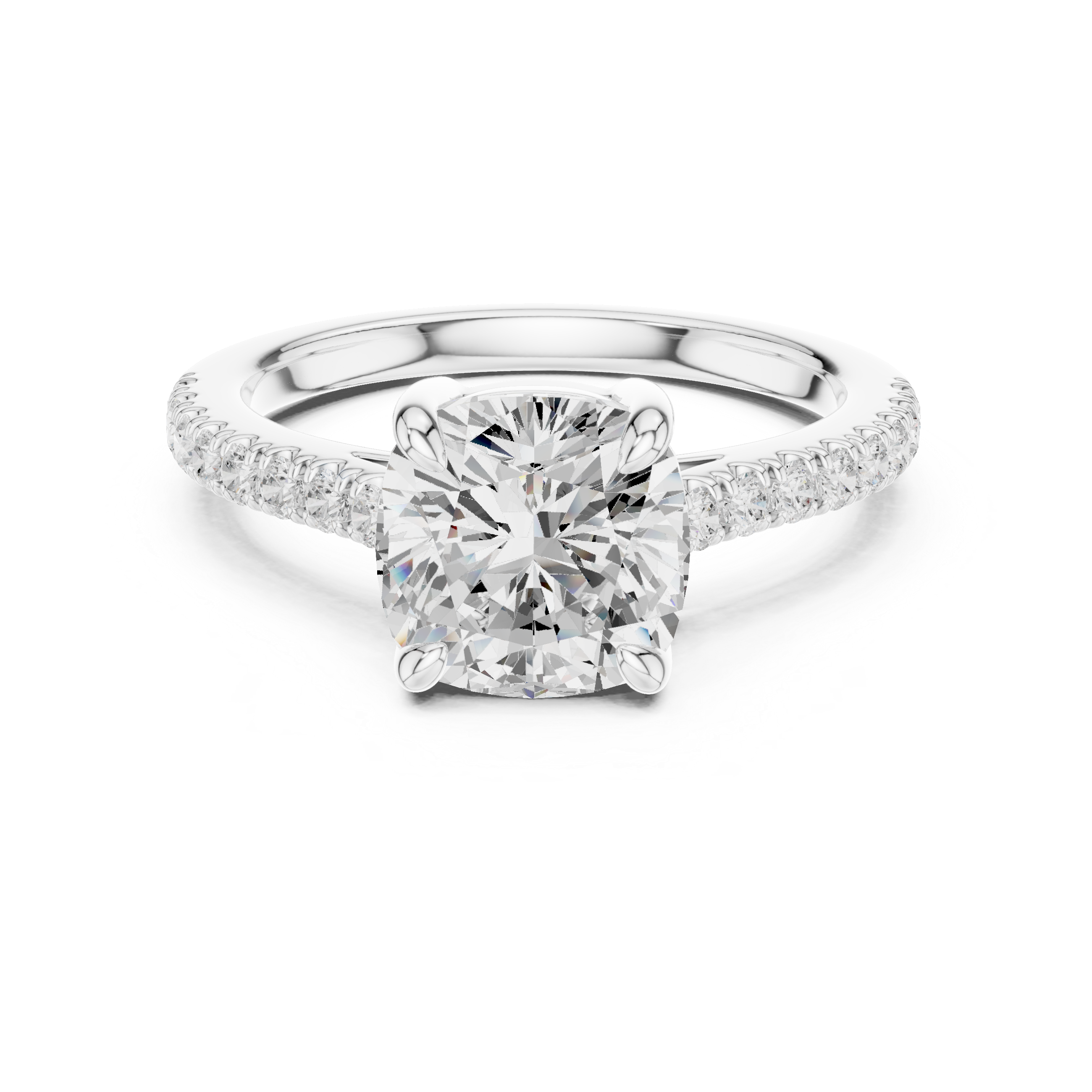 Cushion Engagement Pavé Ring