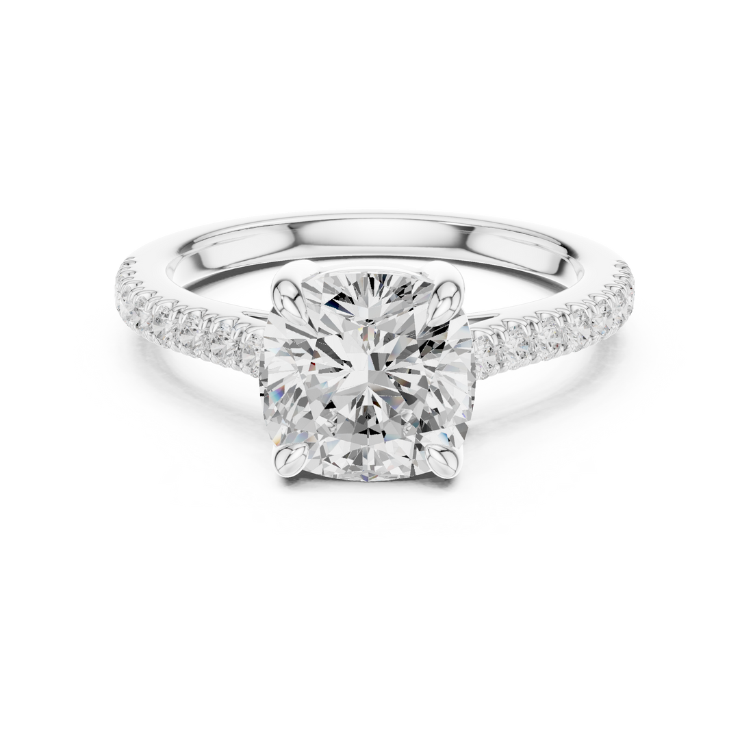 Cushion Engagement Pavé Ring