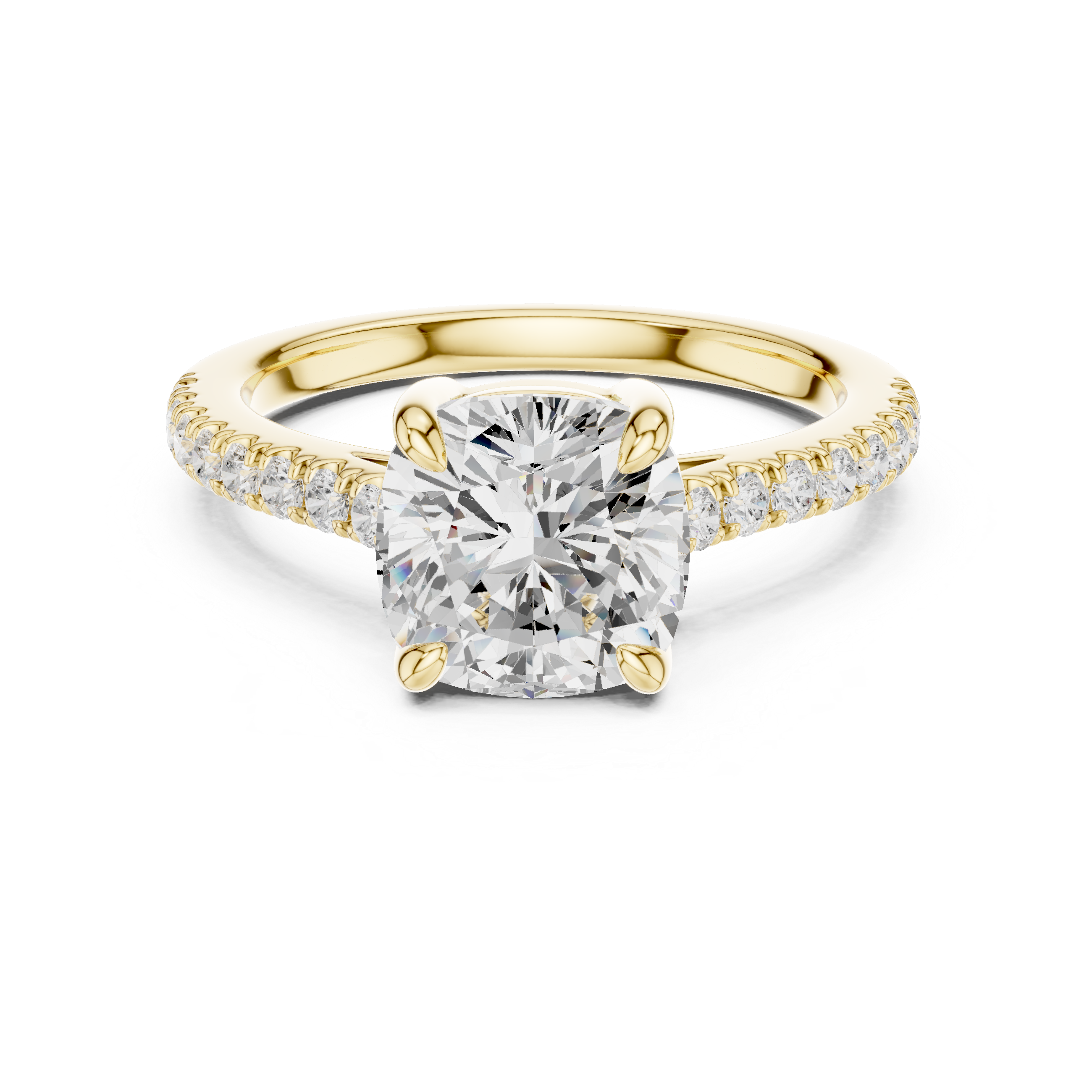 Cushion Engagement Pavé Ring