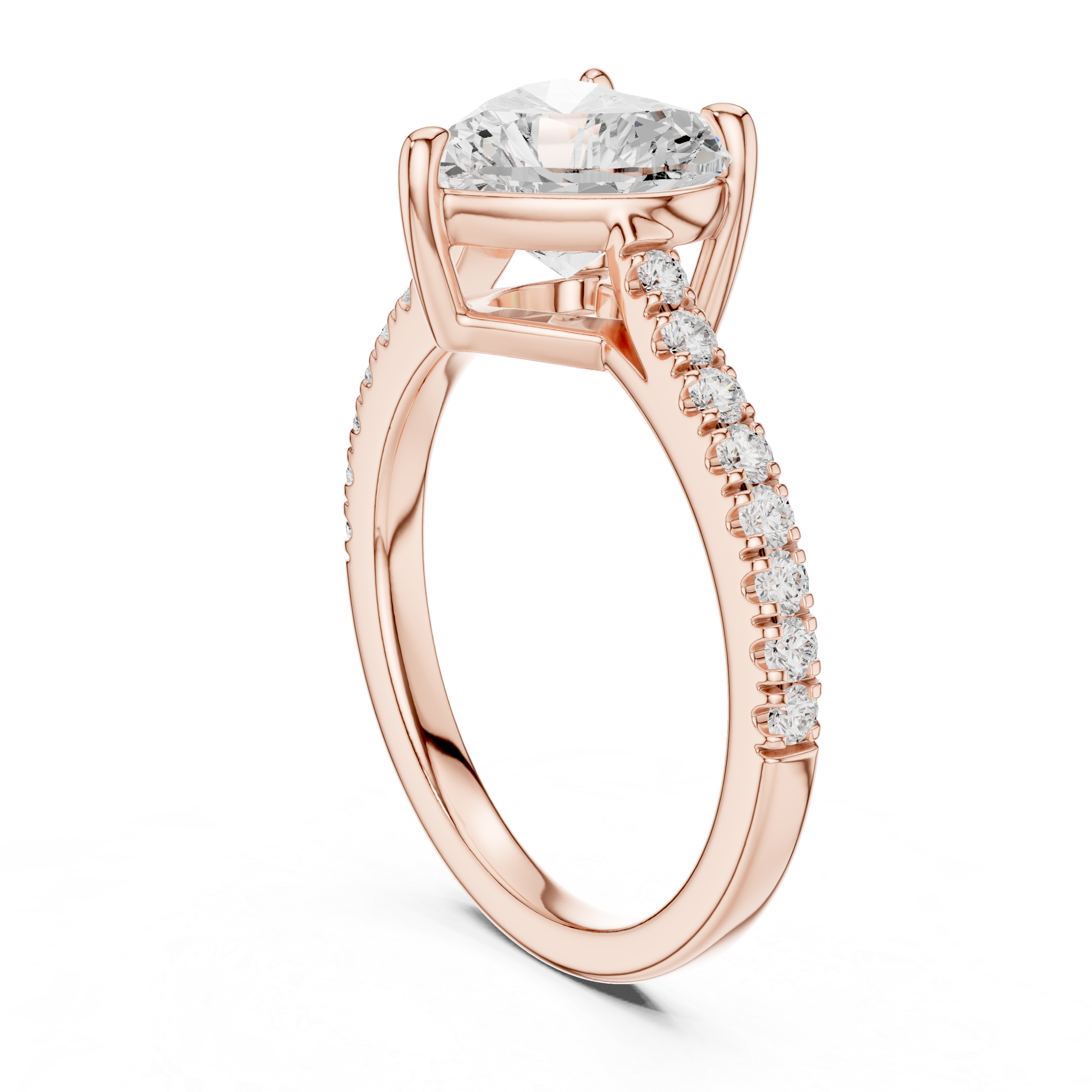 Heart Engagement Pavé Ring