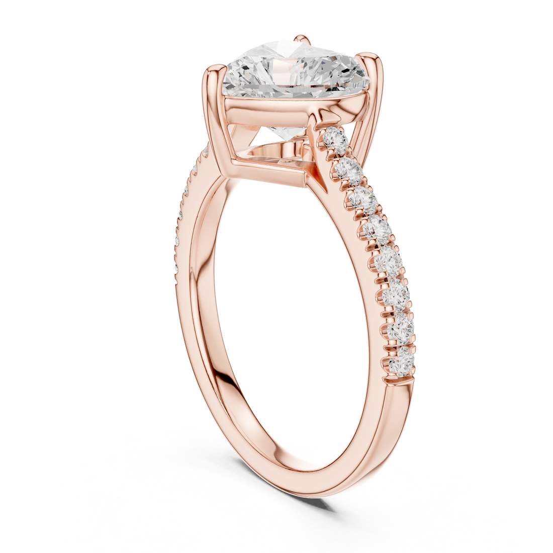 Heart Engagement Pavé Ring