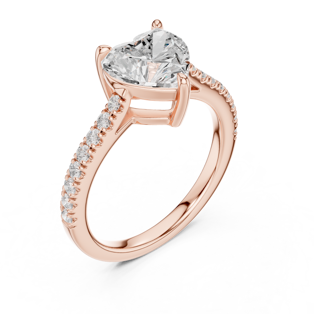 Heart Engagement Pavé Ring