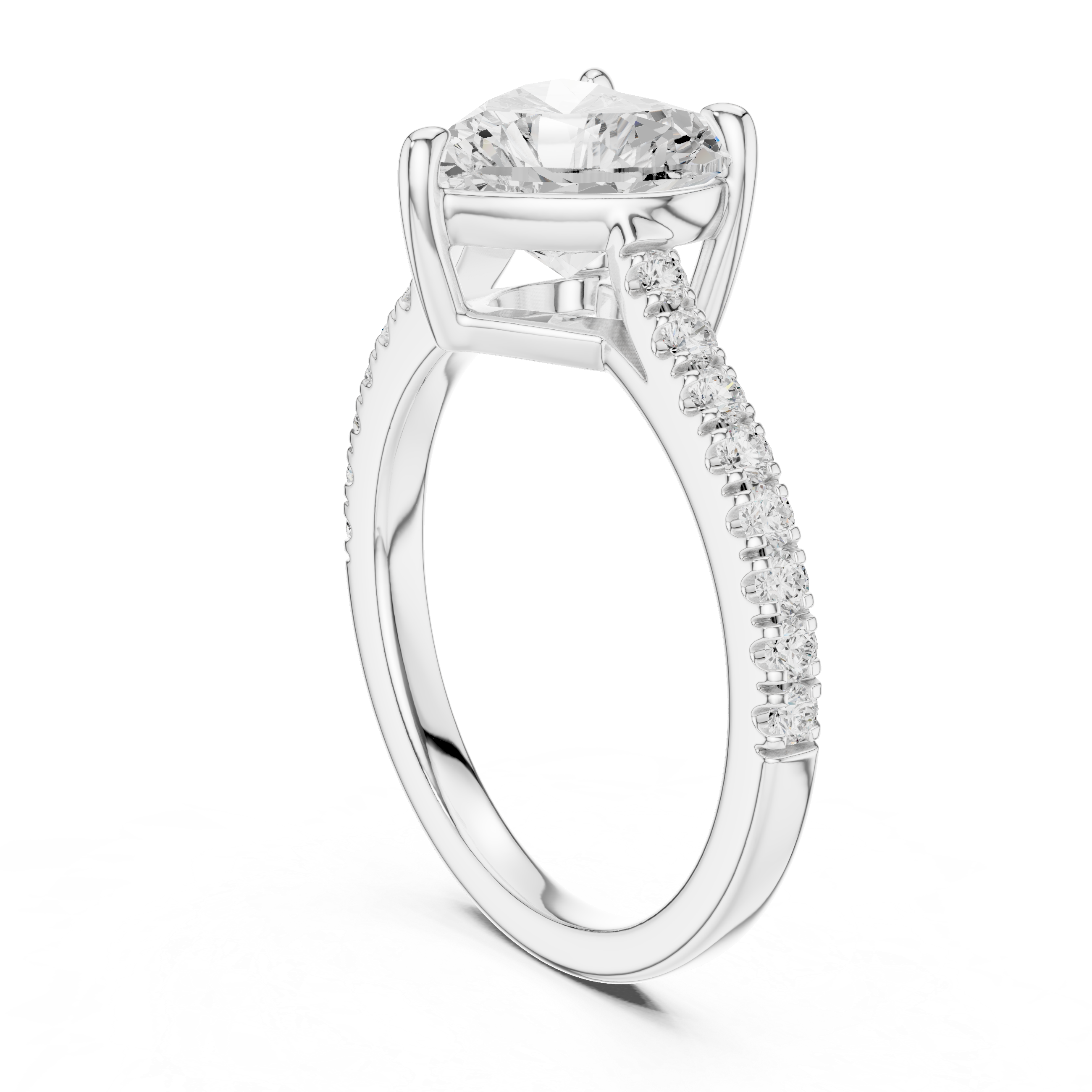 Heart Engagement Pavé Ring