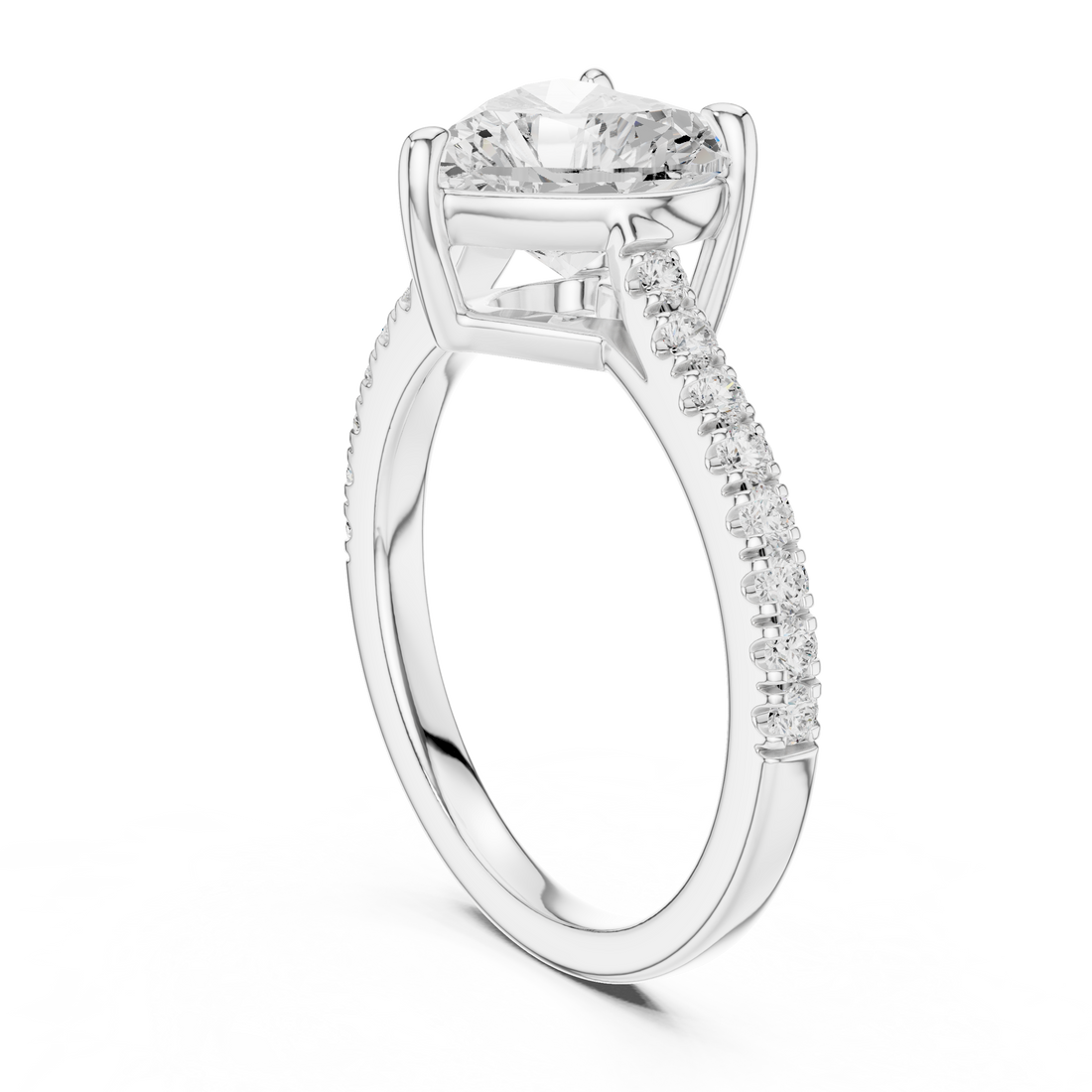 Heart Engagement Pavé Ring