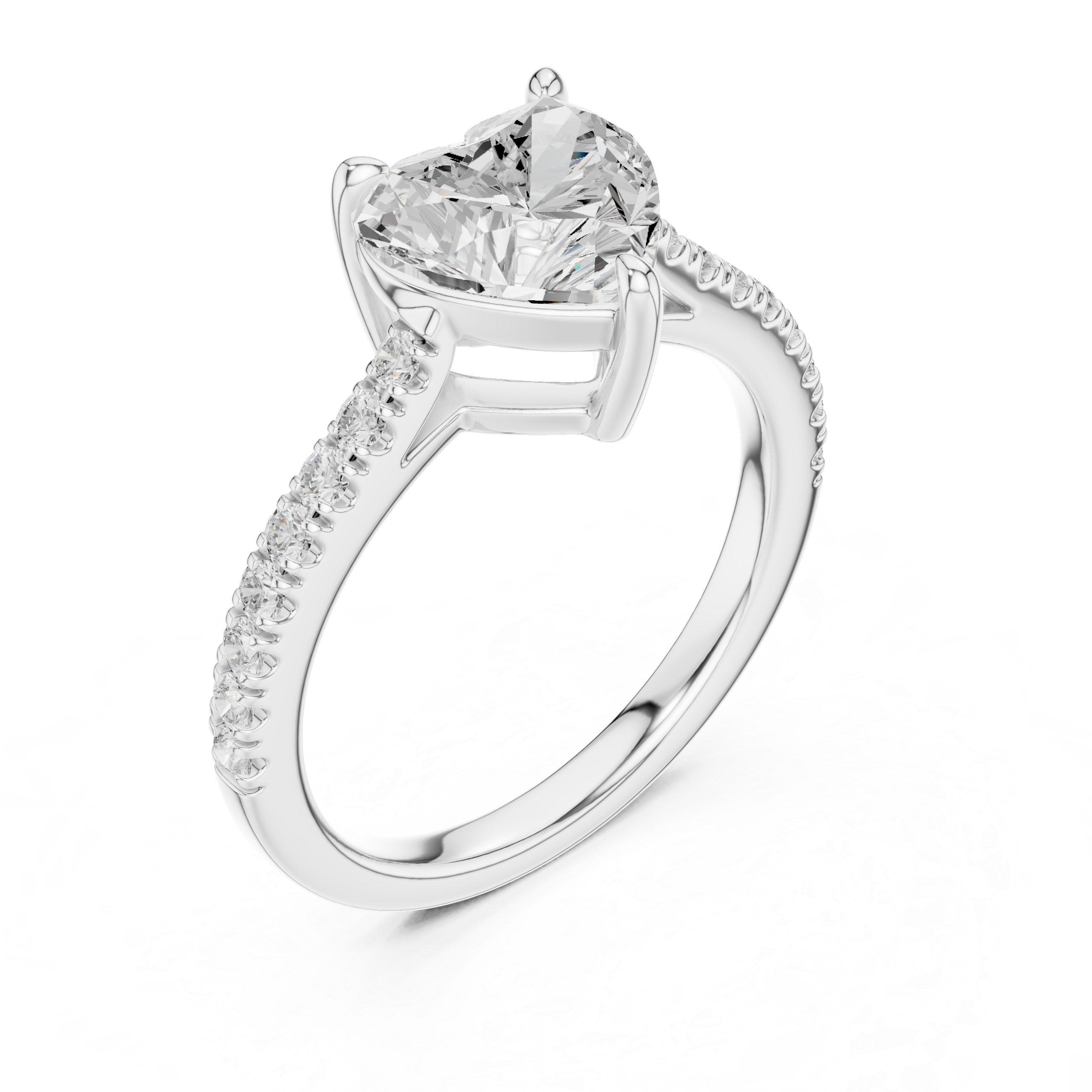Heart Engagement Pavé Ring
