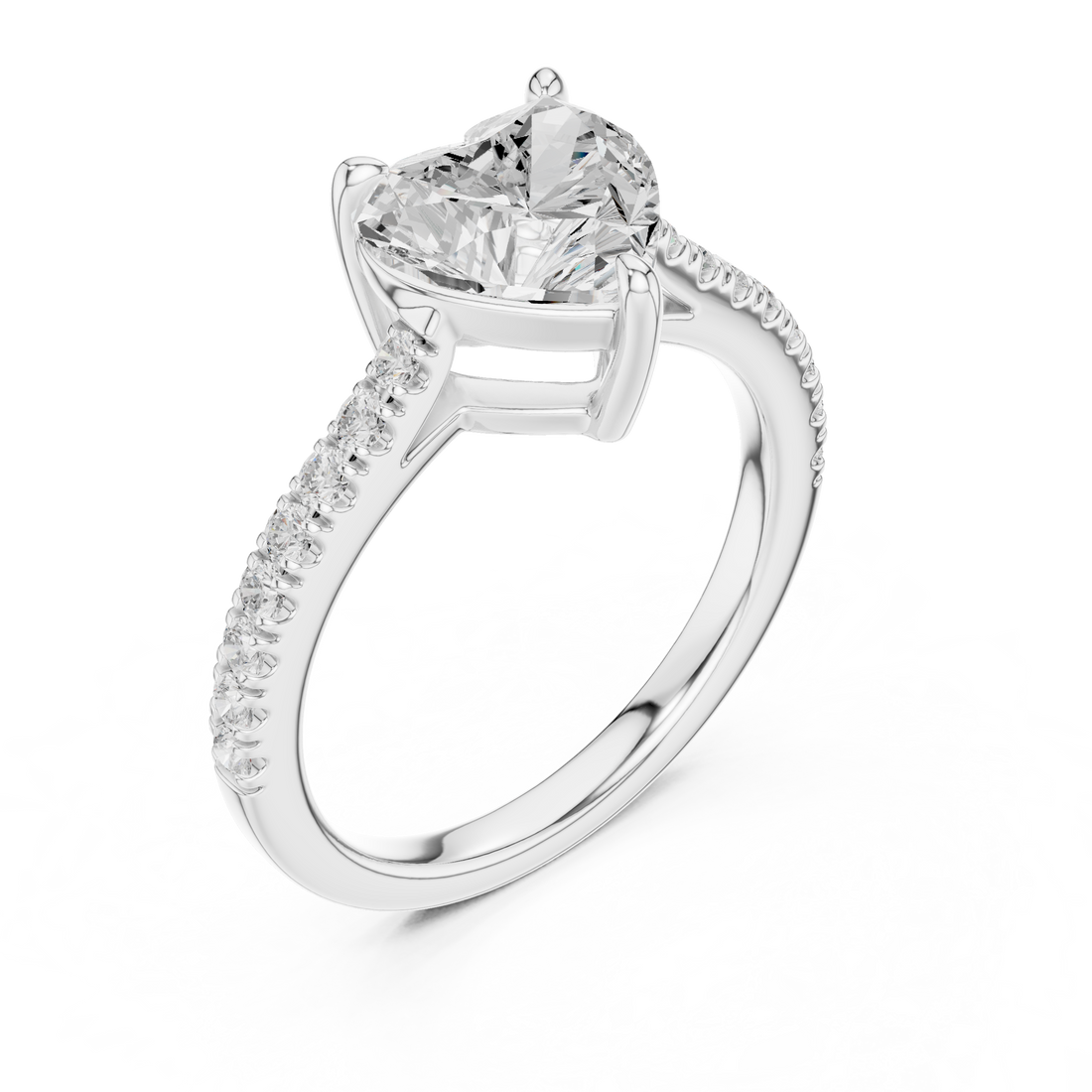 Heart Engagement Pavé Ring