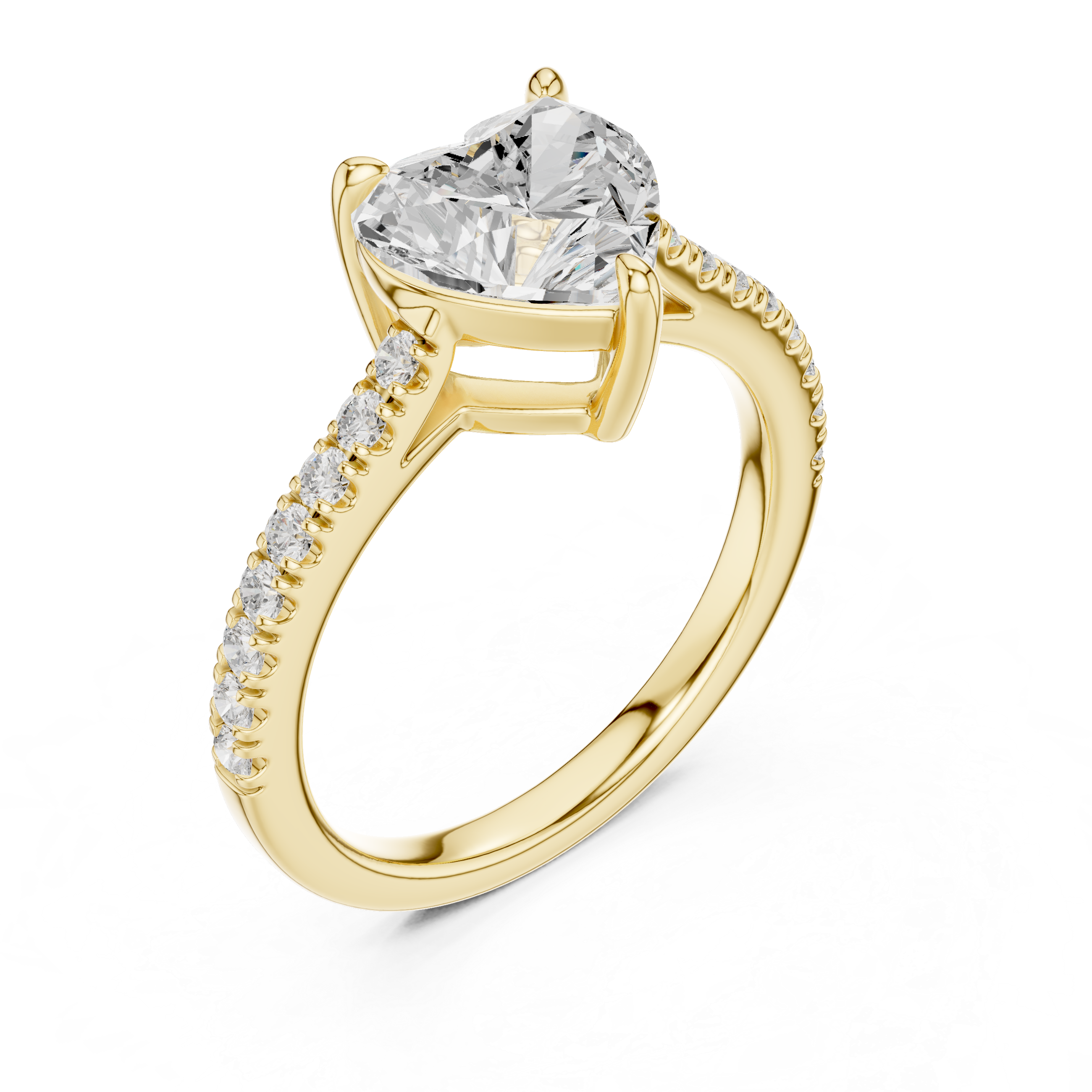 Heart Engagement Pavé Ring