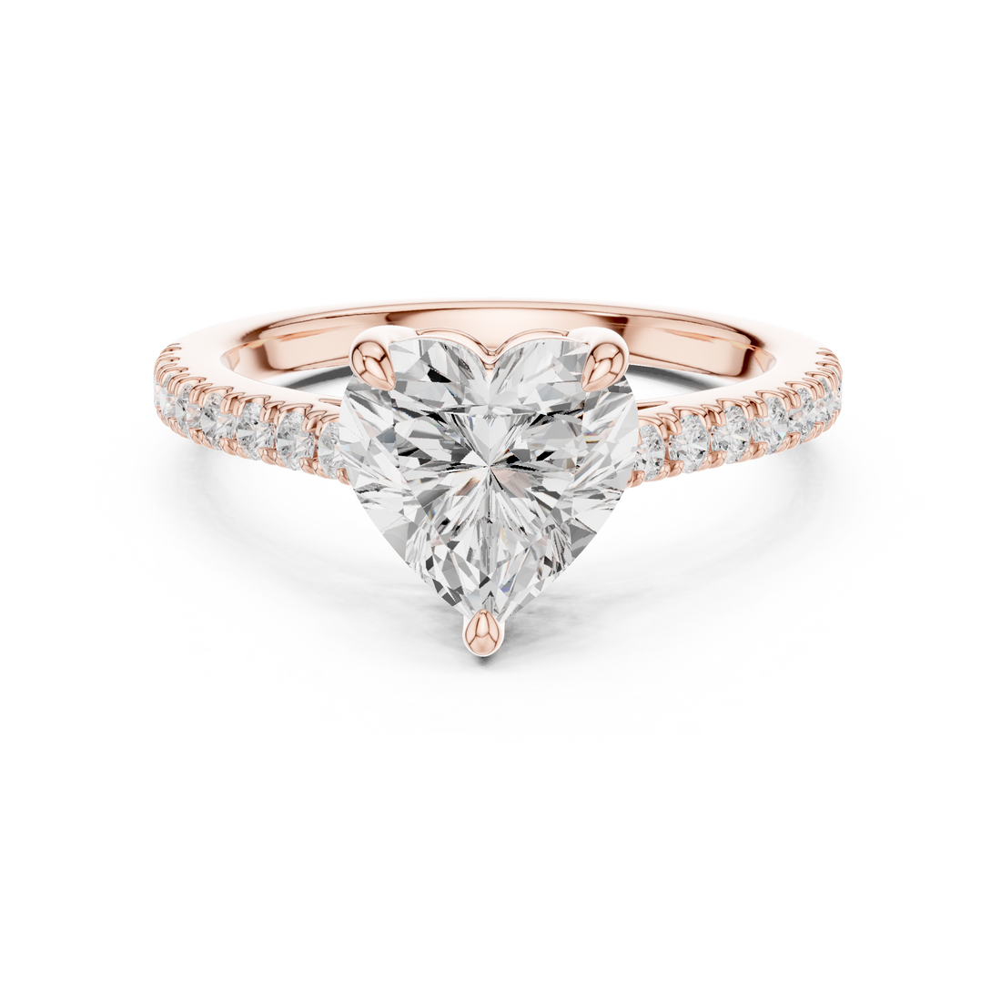 Heart Engagement Pavé Ring