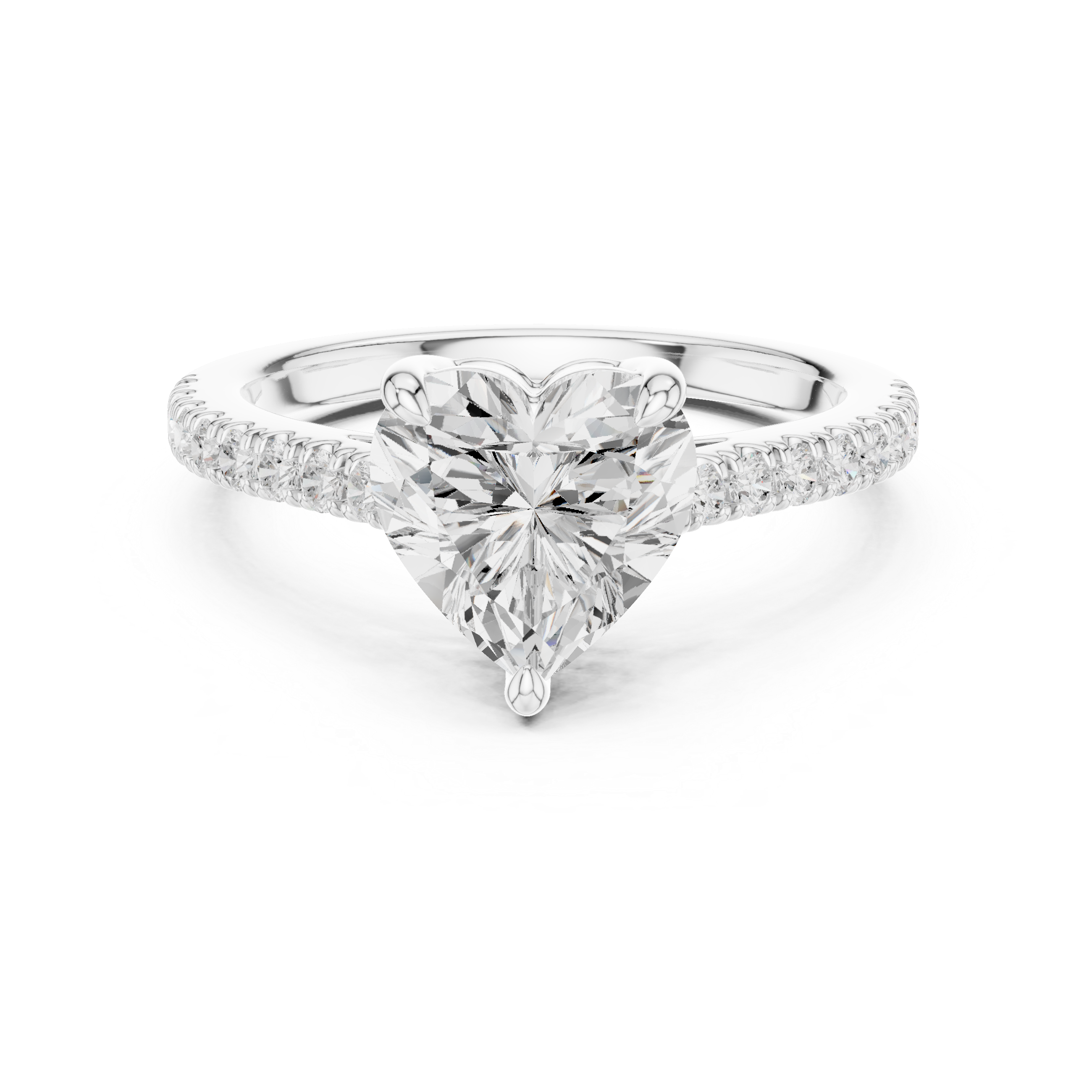 Heart Engagement Pavé Ring