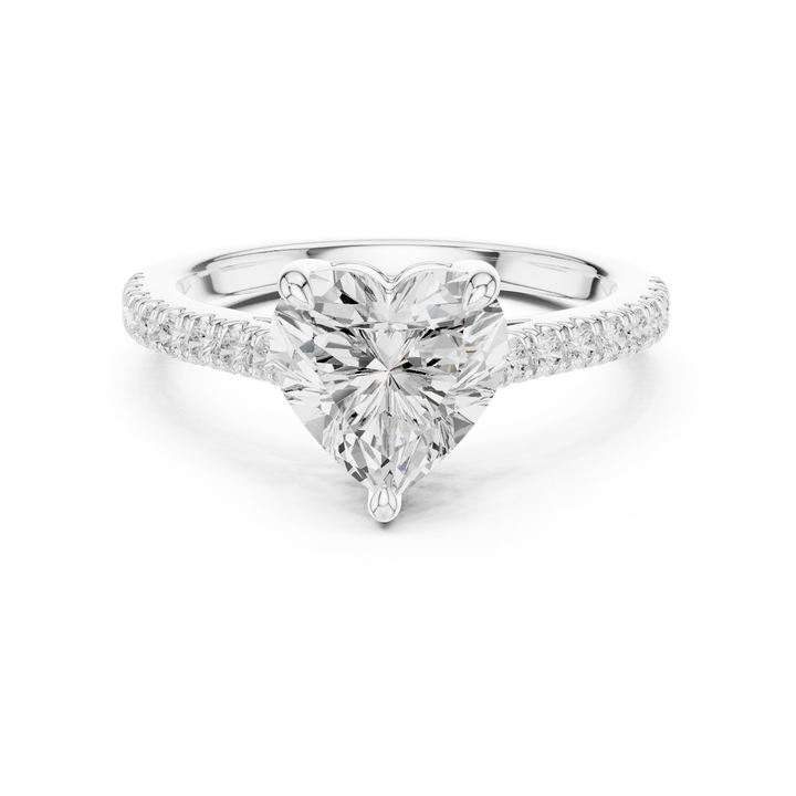 Heart Engagement Pavé Ring
