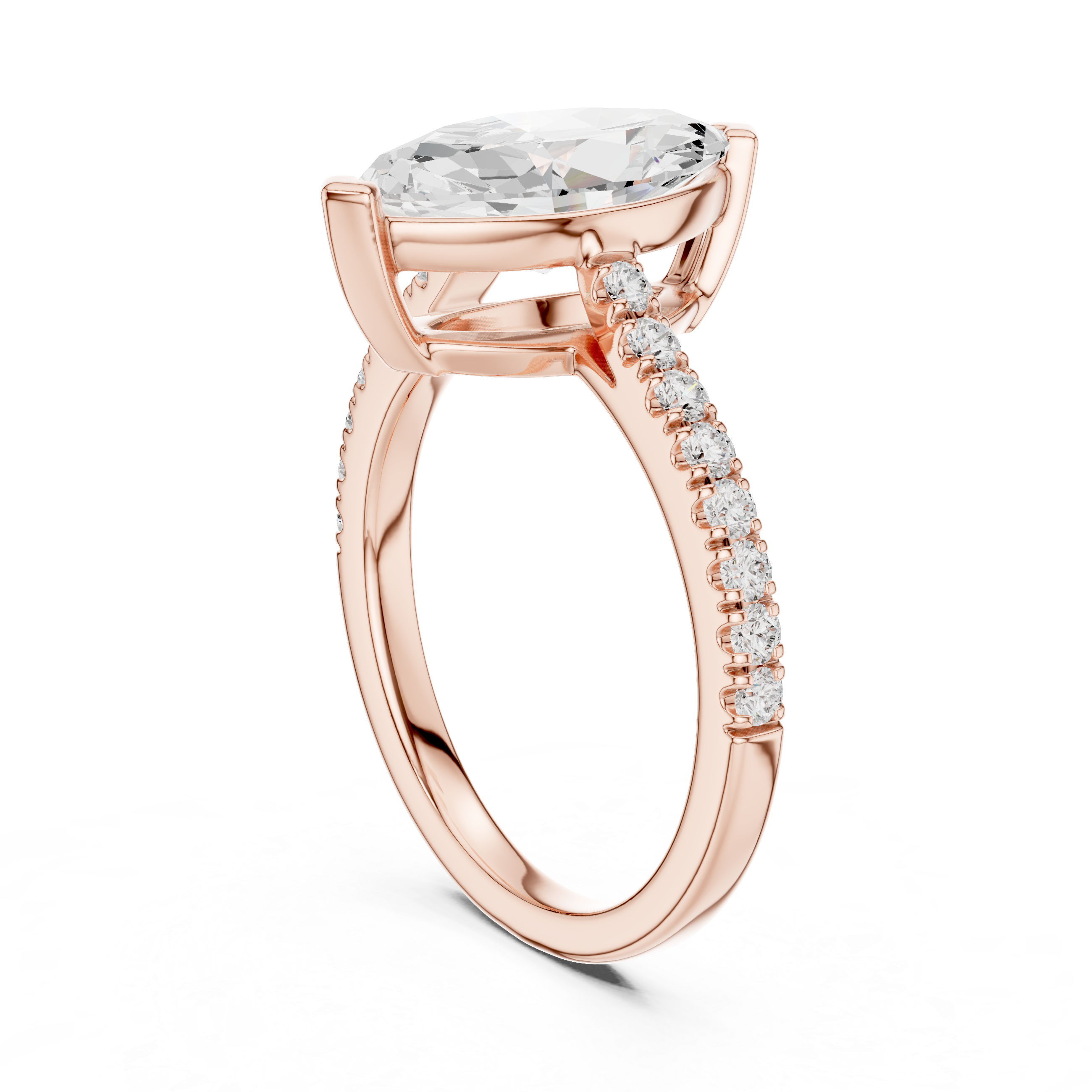 Marquise Engagement Pavé Ring