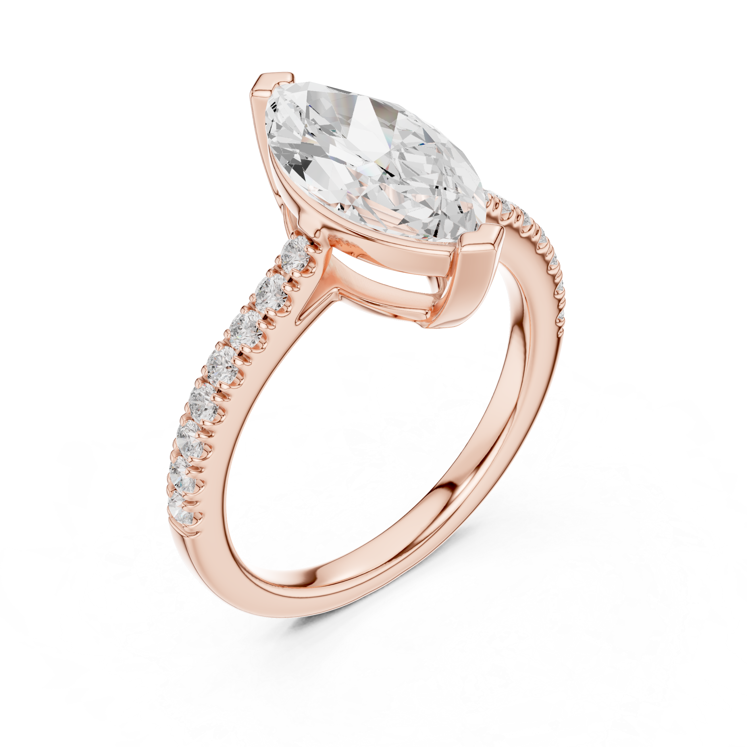 Marquise Engagement Pavé Ring